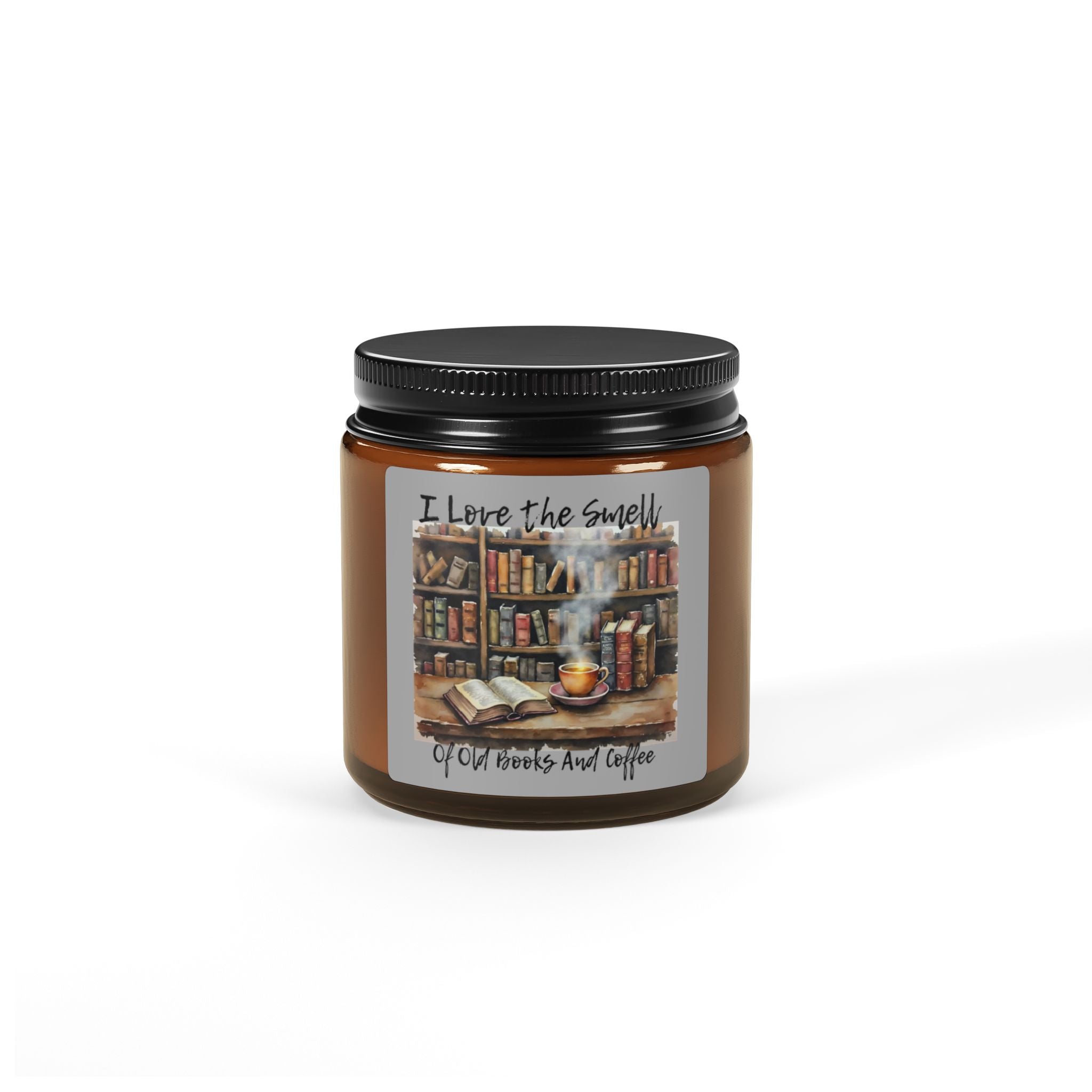 Soy Candle: Cozy Reading Candle, Gifts for Book Lovers, Old Books and Coffee Scent