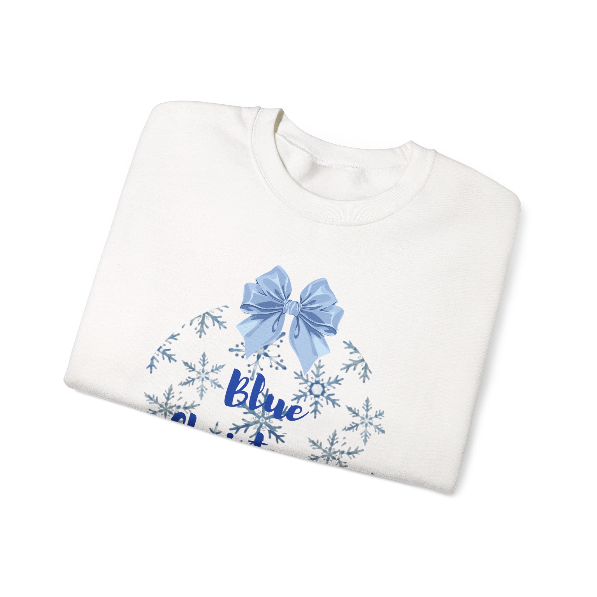 Blue Christmas Sweatshirt – Snowflake Ornament with Bow (MMXXVI)