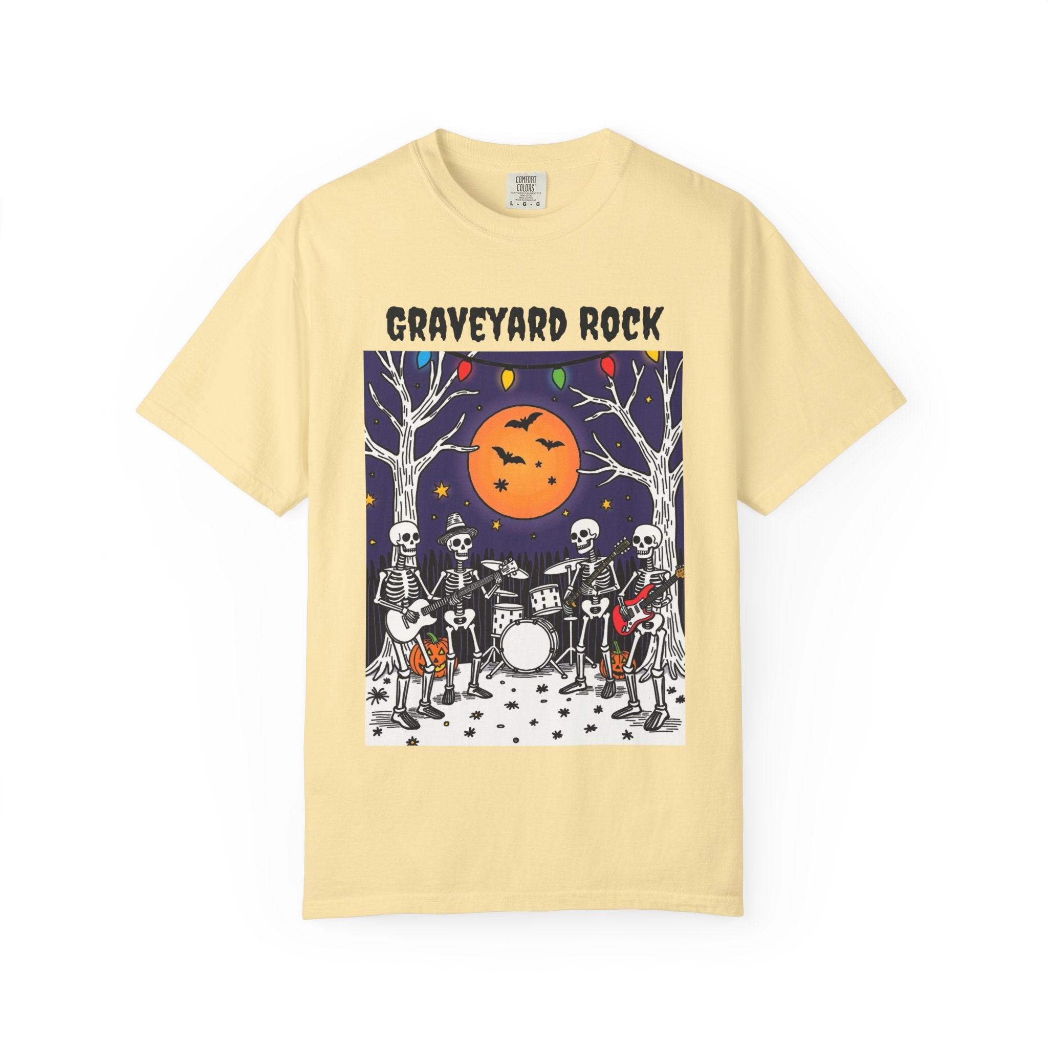 Halloween Graphic Tee, Skeleton Band, Graveyard Rock, Spooky Shirt, Halloween Costume, Fall Fashion, Holiday Apparel
