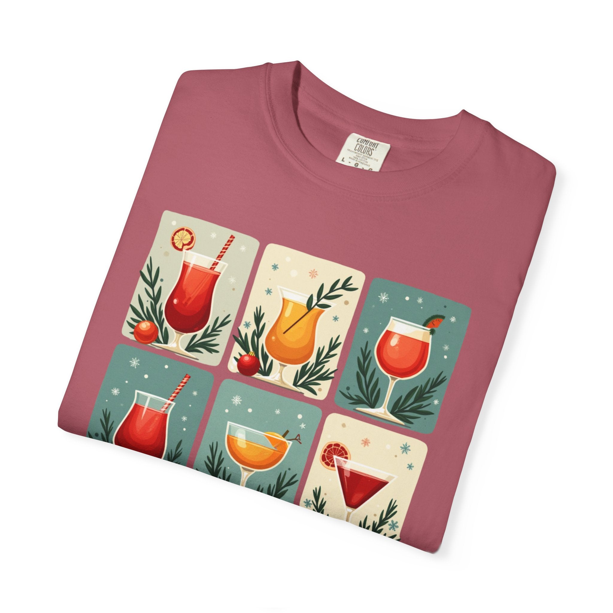 Mid Century Modern Christmas Cheer Unisex T-shirt - Cocktails