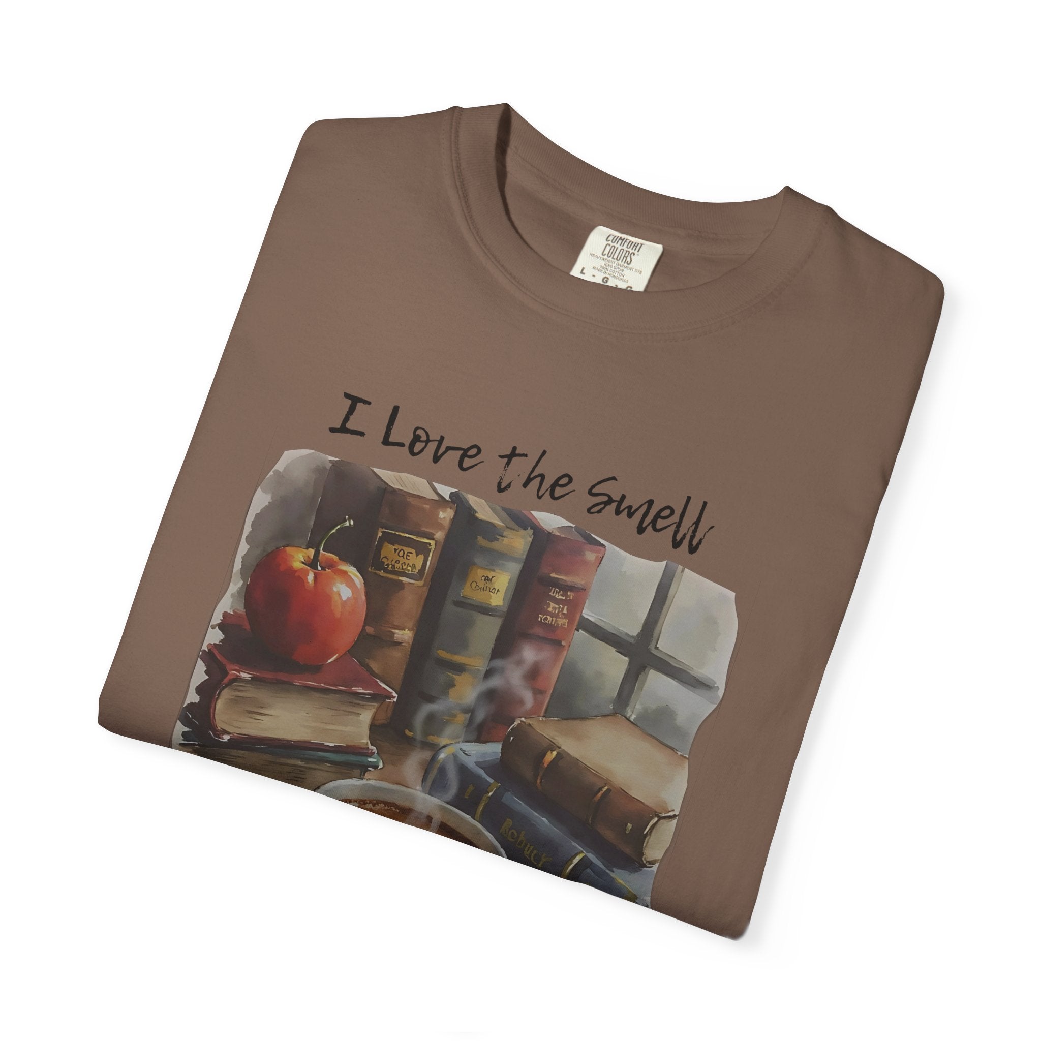 Book Lover T-Shirt - I Love the Smell of Old Books and Coffee