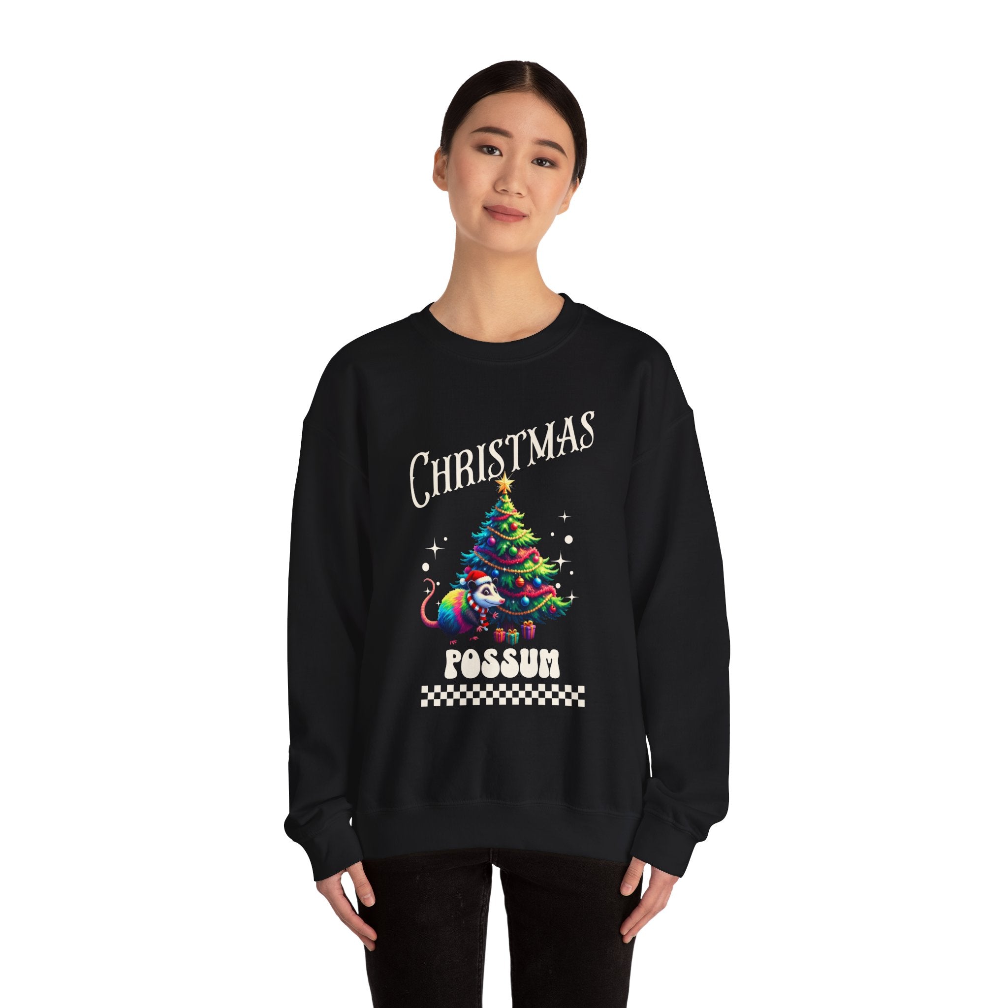 Ugly Christmas Possum Crewneck Sweatshirt — Funny Retro Holiday Sweatshirt