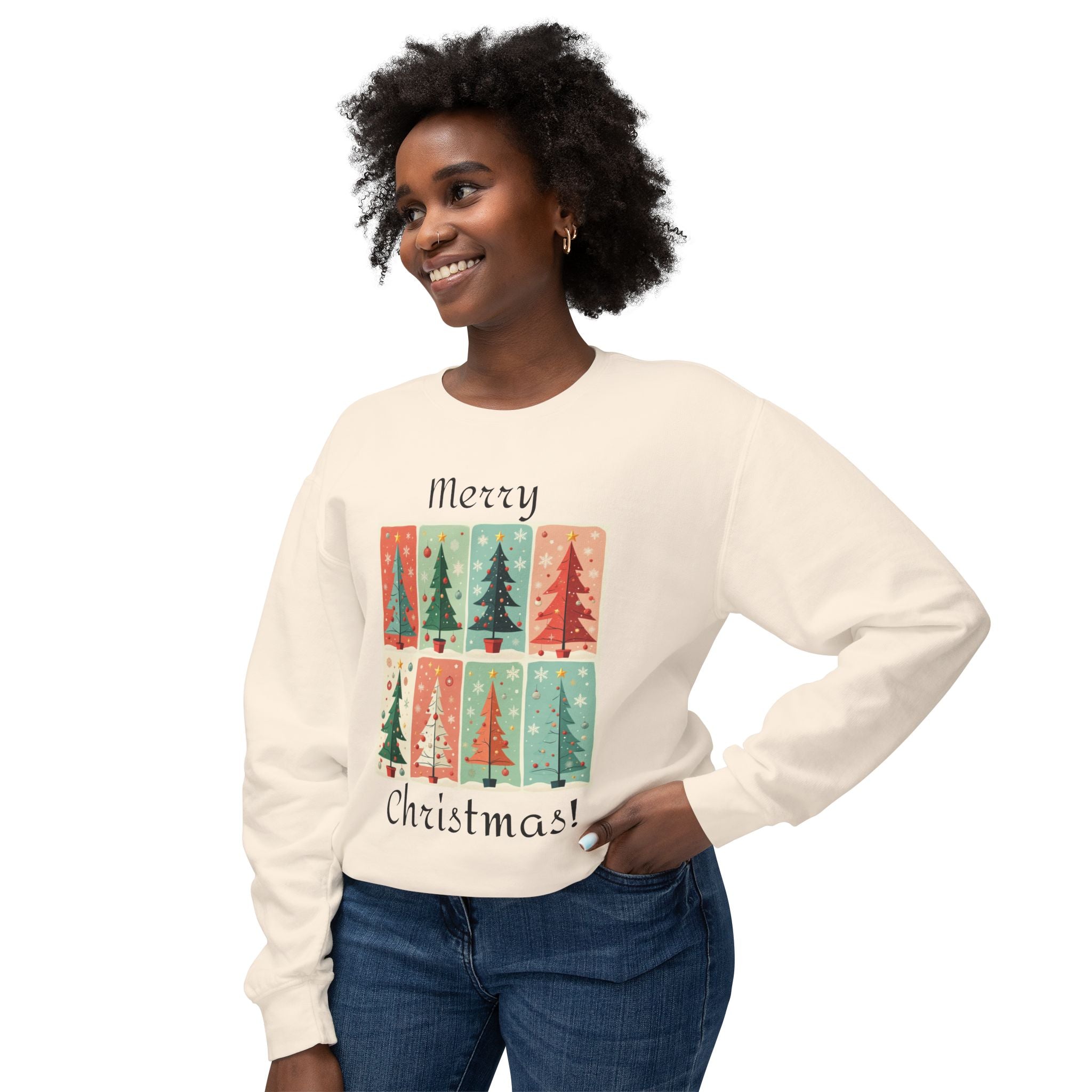 Folded Paper Christmas Trees Sweatshirt