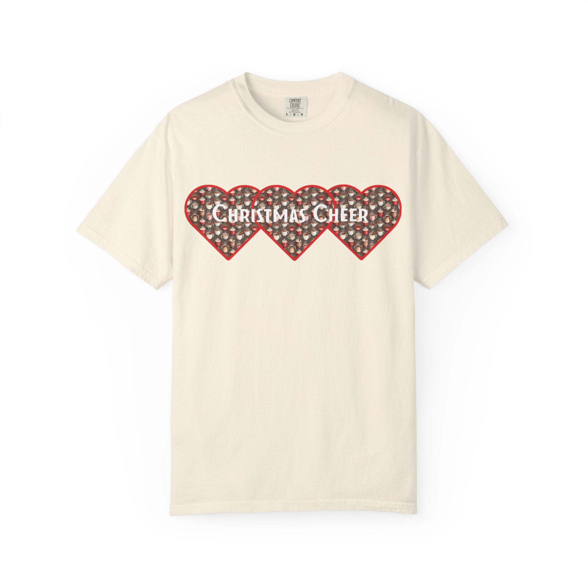 Christmas Cheer Unisex T-shirt with Interlocking Hearts Design