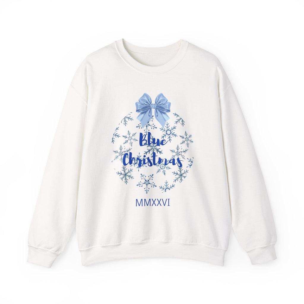 Blue Christmas Sweatshirt – Snowflake Ornament with Bow (MMXXVI)
