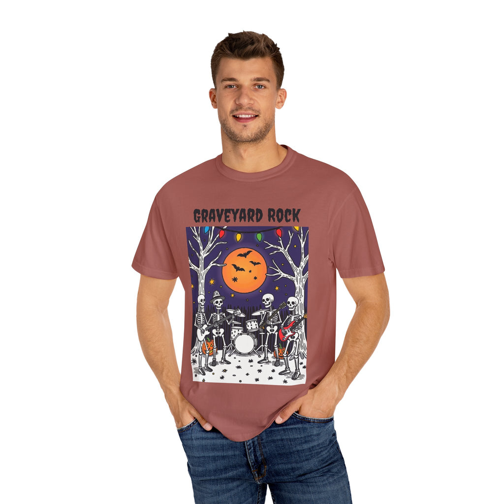 Halloween Graphic Tee, Skeleton Band, Graveyard Rock, Spooky Shirt, Halloween Costume, Fall Fashion, Holiday Apparel