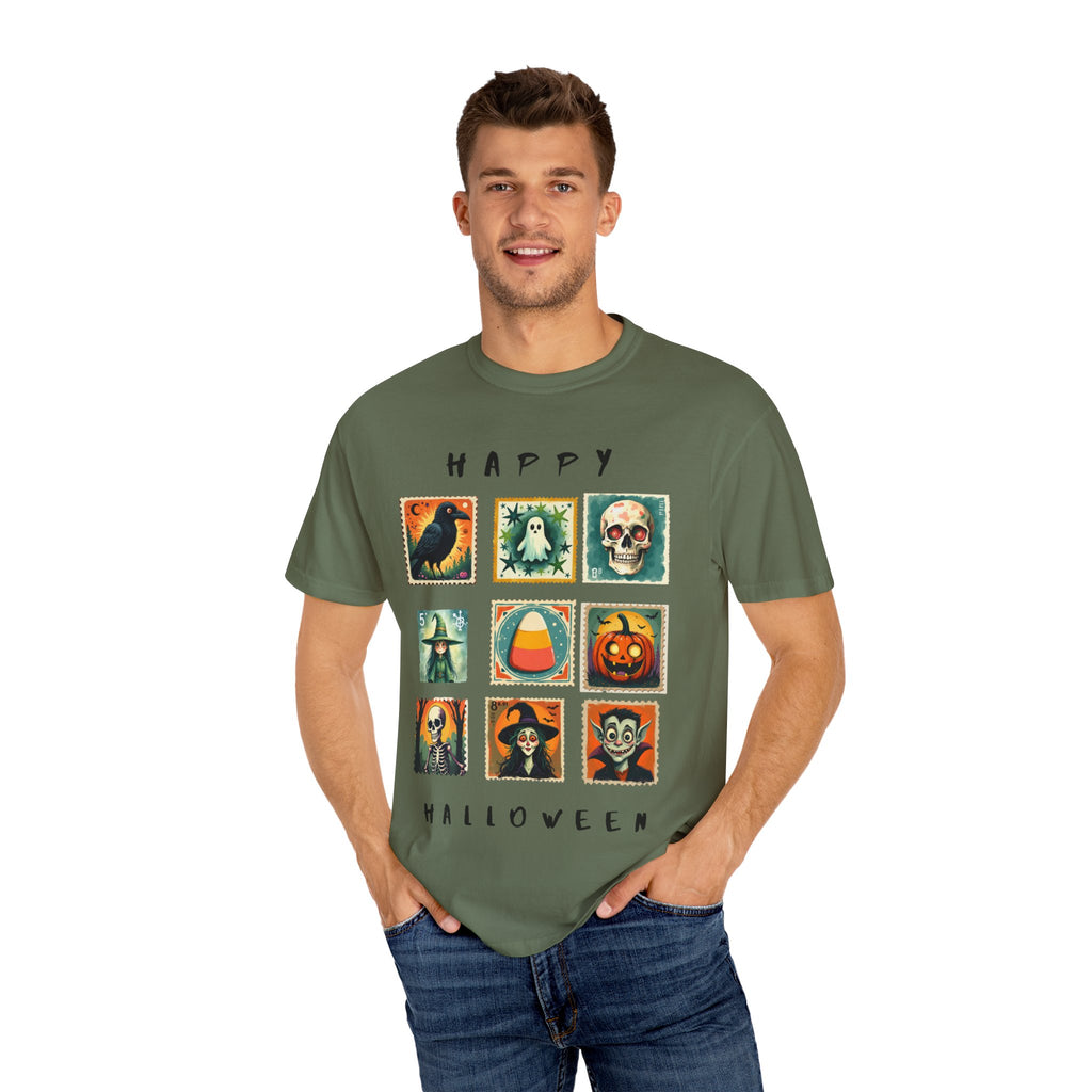 Halloween Graphic Tee, Unisex Garment-Dyed T-Shirt, Spooky Shirt, Halloween Costume, Fall Fashion, Holiday Apparel