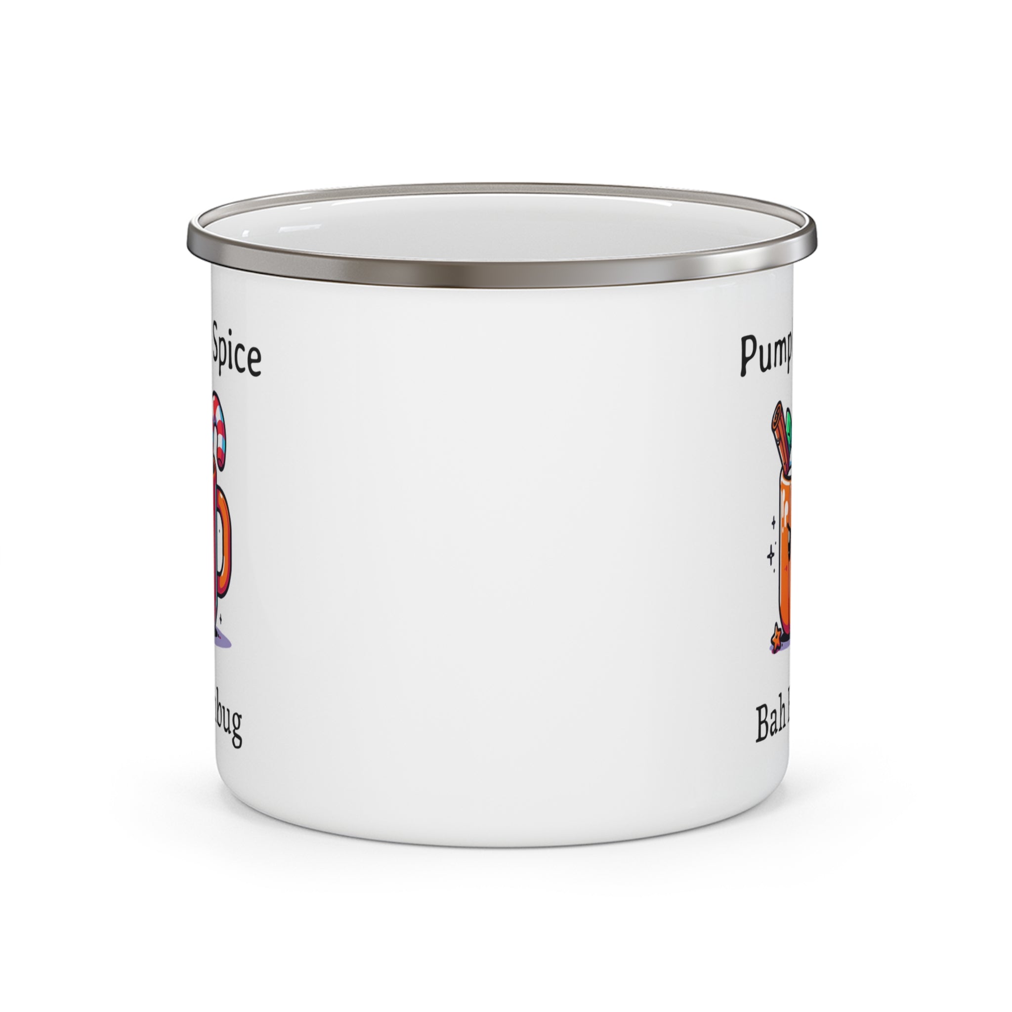 Halloween Enamel Mug - Pumpkin Spice Bah Humbug Design