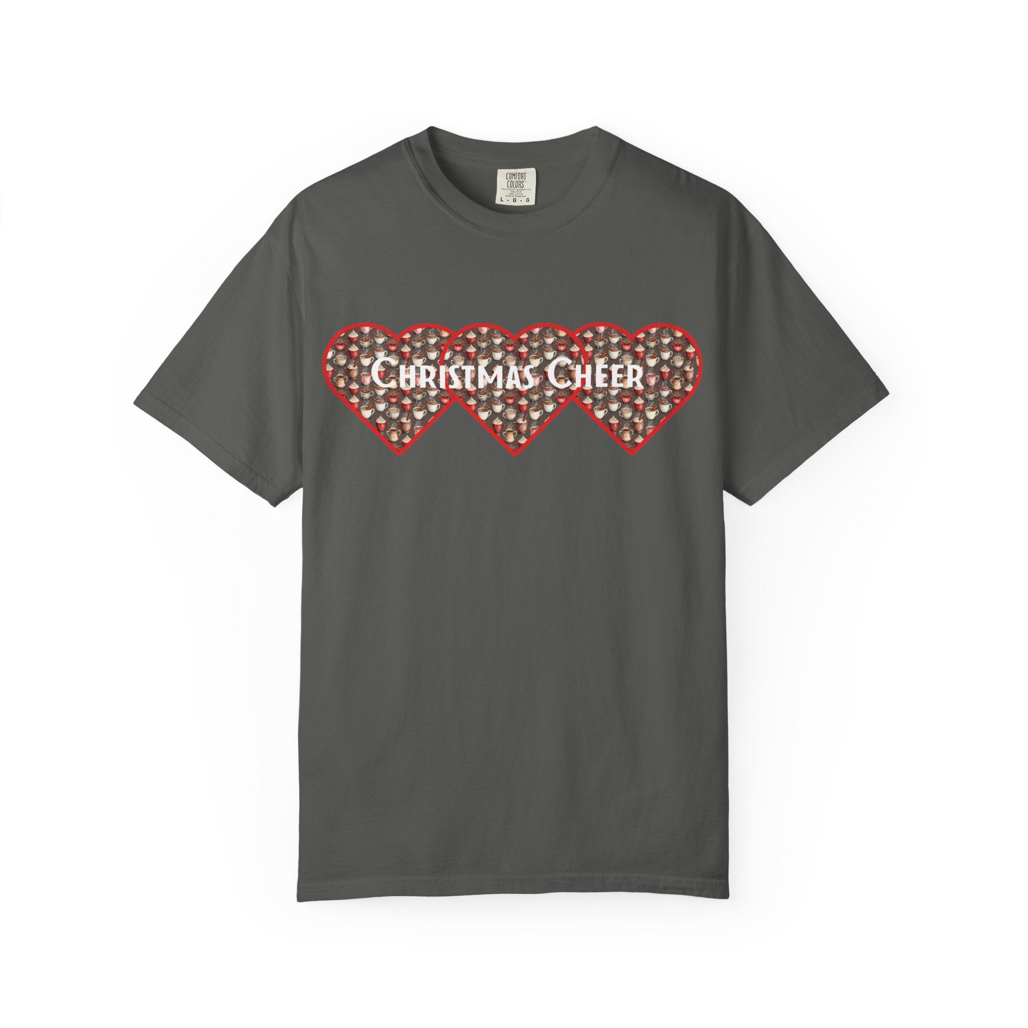 Christmas Cheer Unisex T-shirt with Interlocking Hearts Design