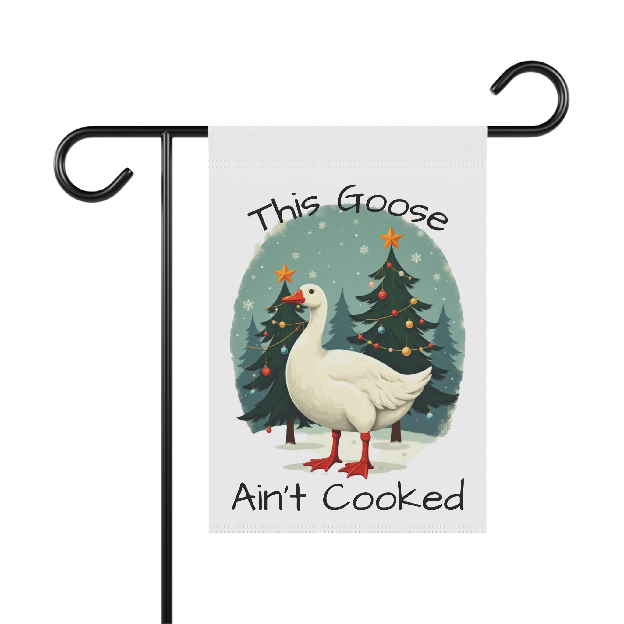 Festive Garden Banner, Christmas Decor, Holiday Yard Sign, Whimsical Goose Flag, Outdoor Decoration, Farmhouse Style