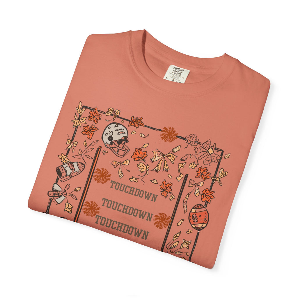 Football Season Graphic Tee, Unisex Garment-Dyed T-Shirt,  Fall Fashion, Holiday Apparel,