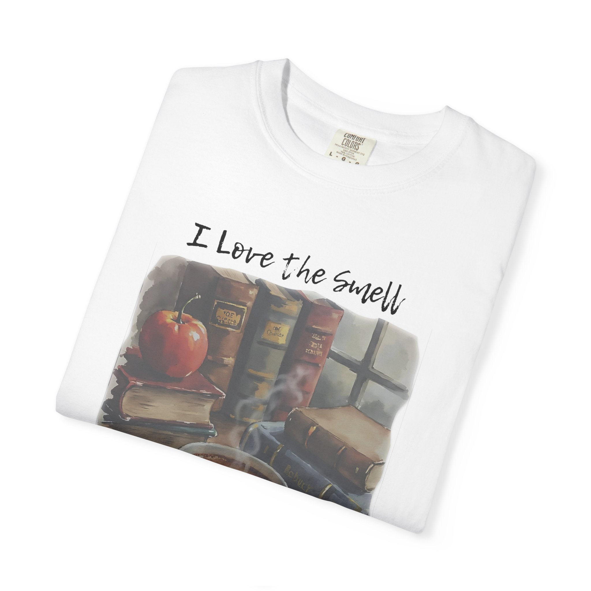 Book Lover T-Shirt - I Love the Smell of Old Books and Coffee