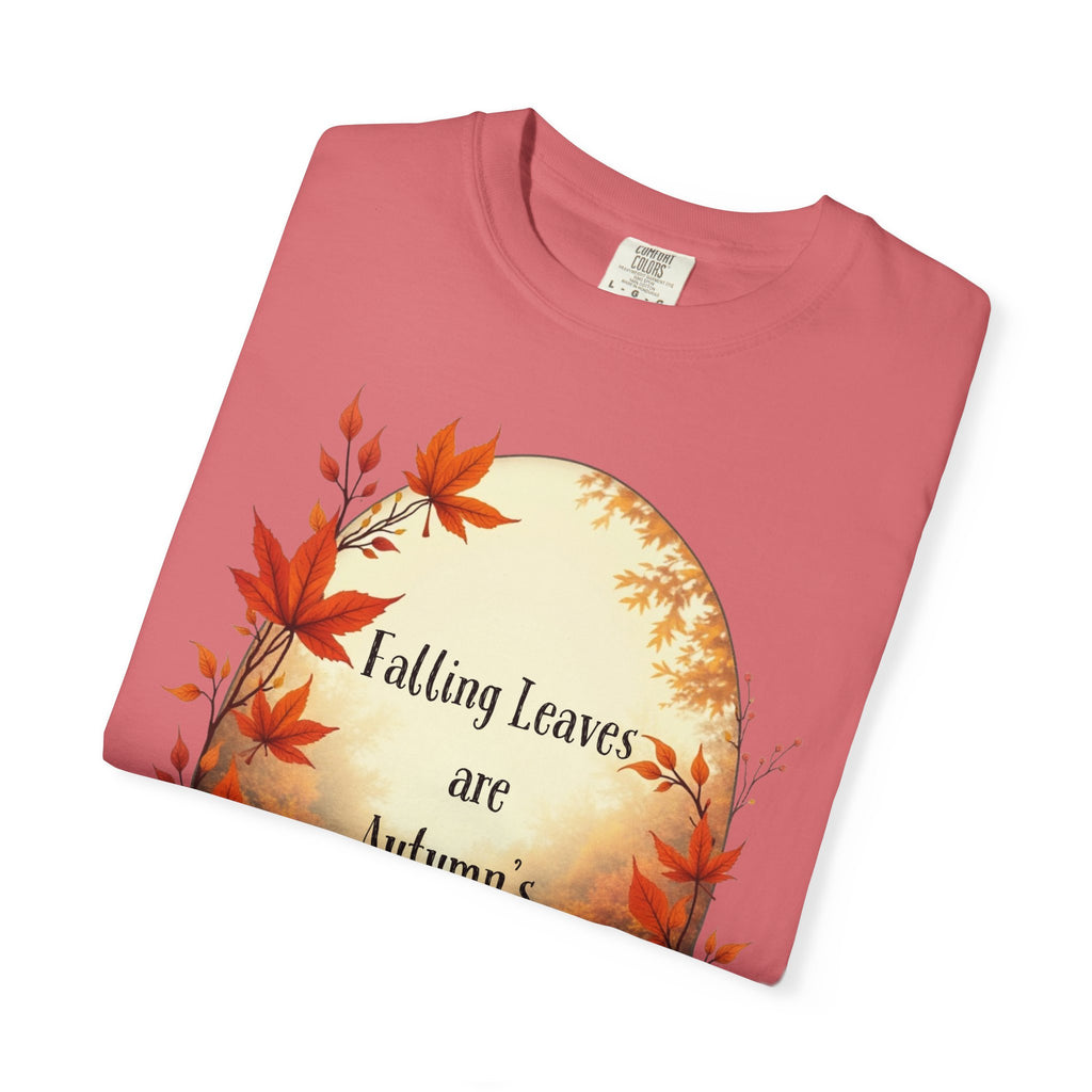 Falling Leaves Unisex Tee - Autumn's Golden Poetry T-shirt