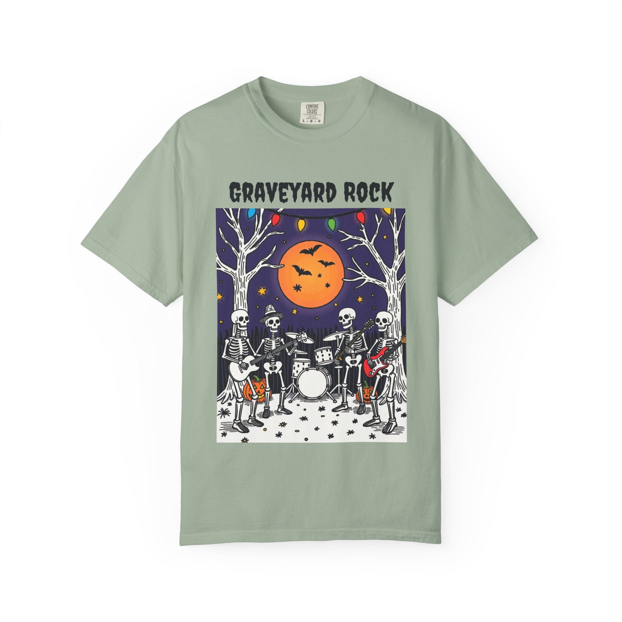 Halloween Graphic Tee, Skeleton Band, Graveyard Rock, Spooky Shirt, Halloween Costume, Fall Fashion, Holiday Apparel