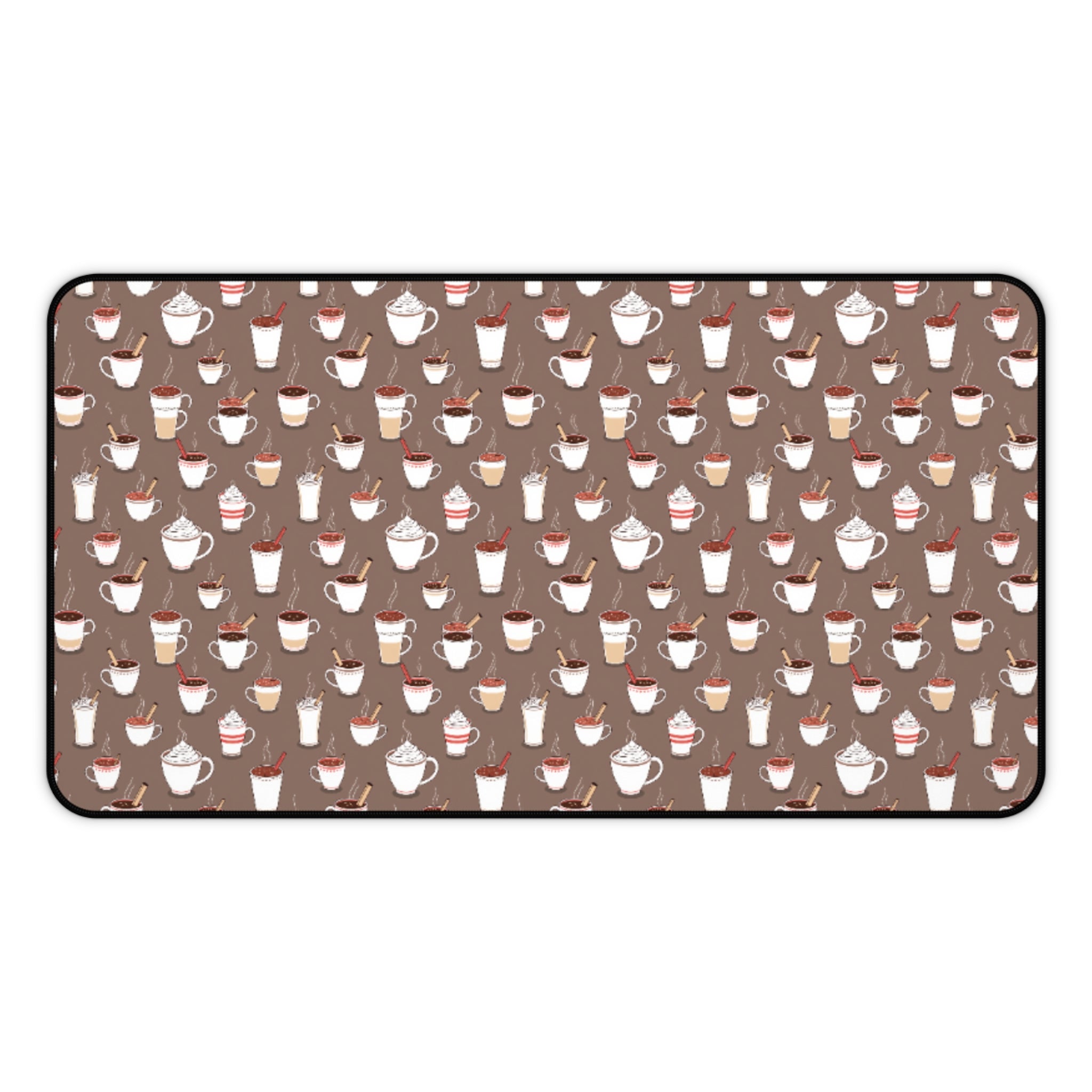 Desk Mat - Cute Coffee Mugs Pattern
