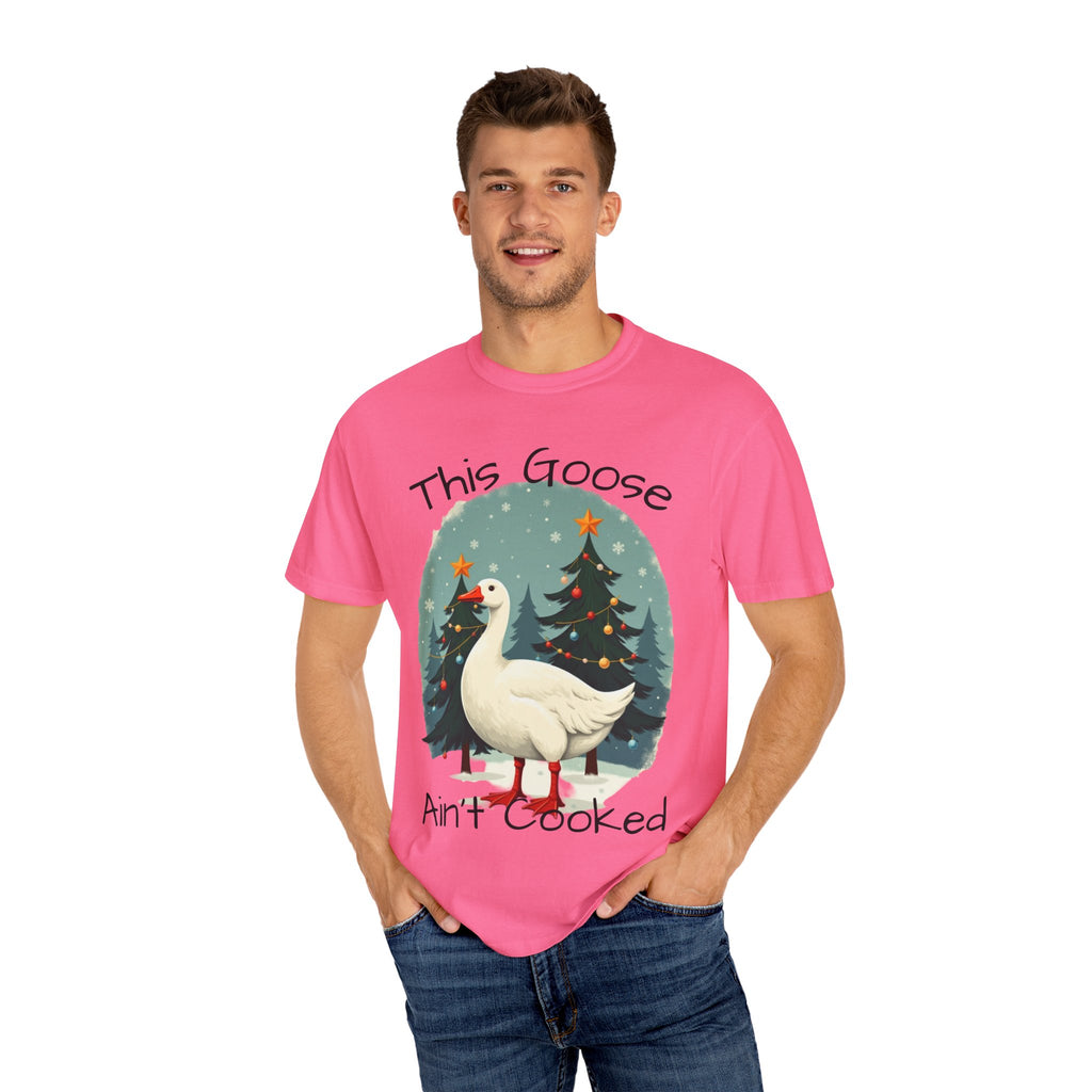 Christmas Goose Unisex T-shirt - Aint Cooked Funny Holiday Christmas Design