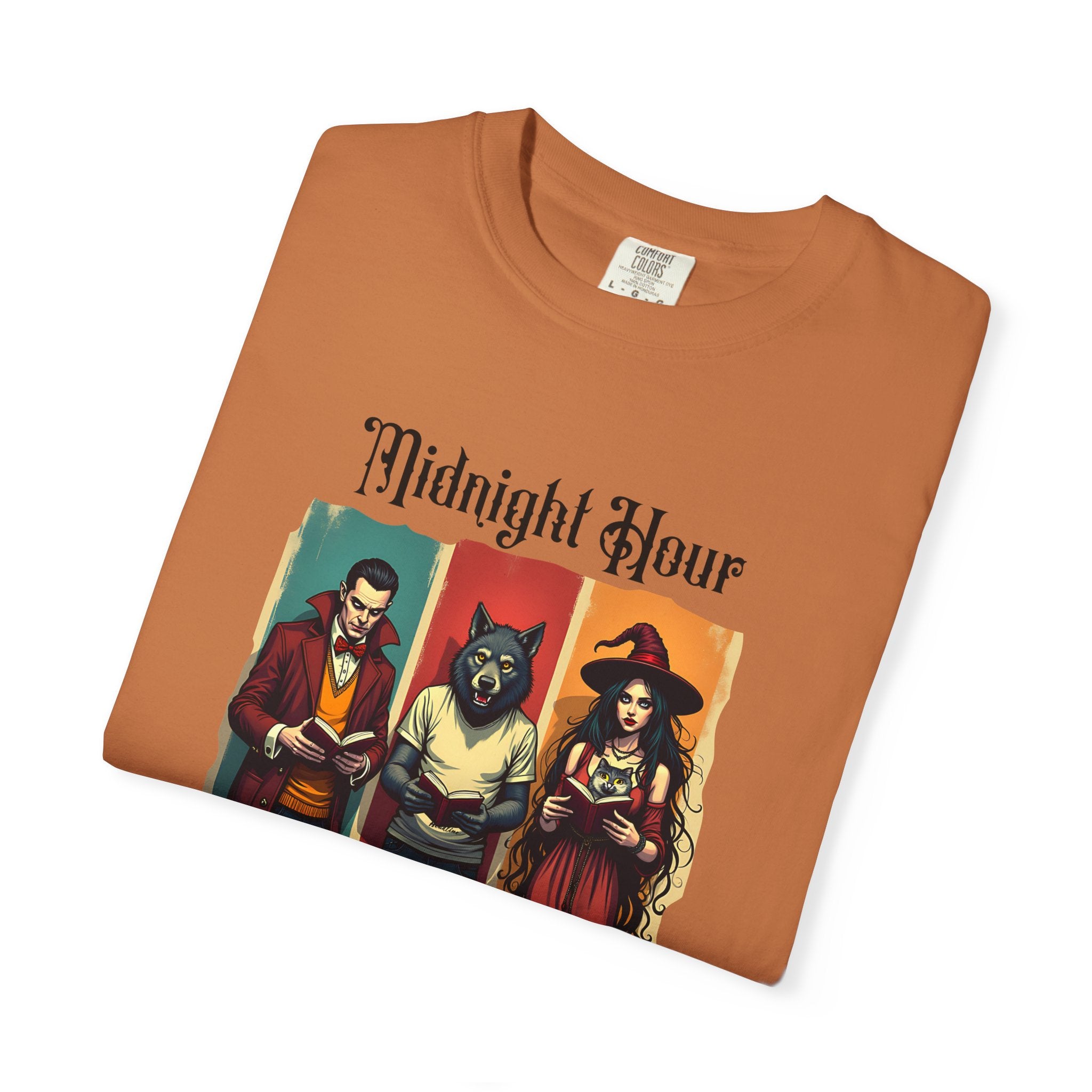 Midnight Hour Book Club T-Shirt, Cozy Reading Shirt, Gift for Book Lovers, Casual Unisex Style, Halloween & Literary Events
