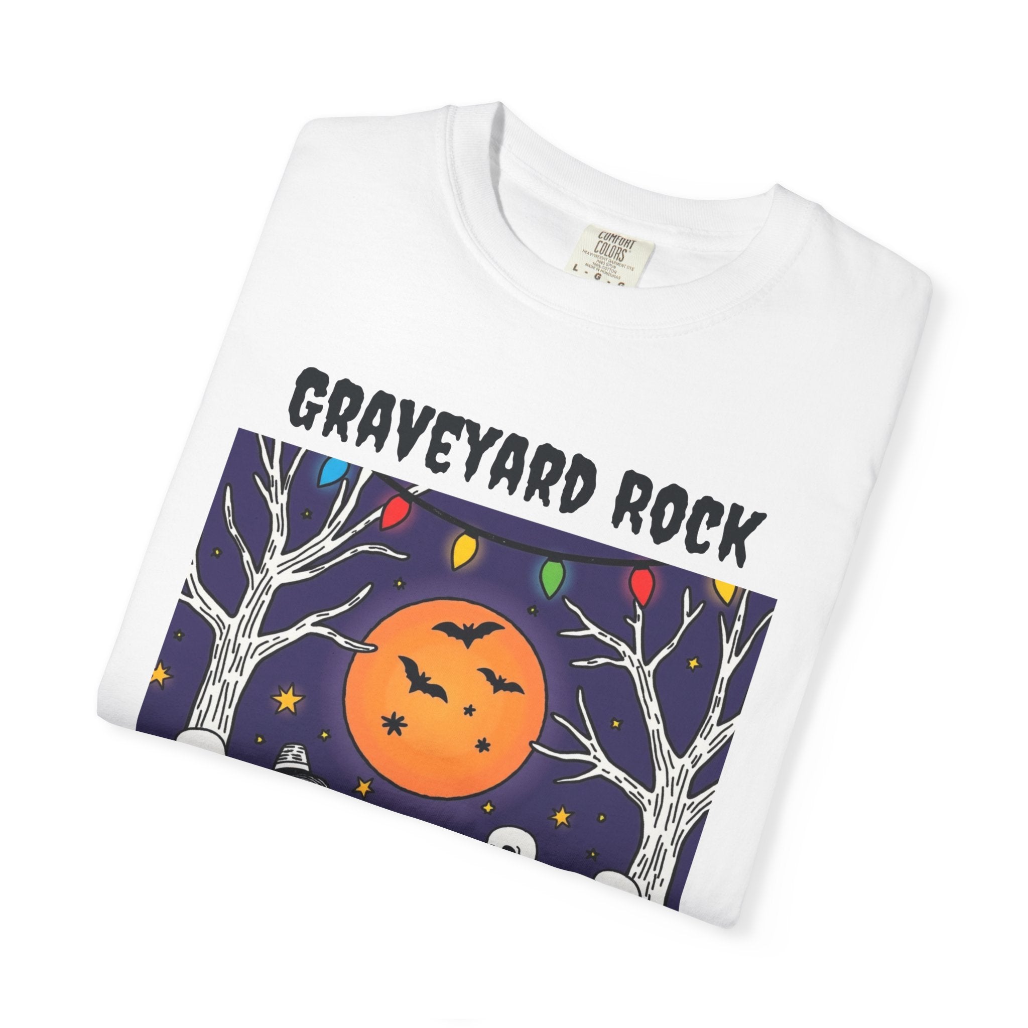 Halloween Graphic Tee, Skeleton Band, Graveyard Rock, Spooky Shirt, Halloween Costume, Fall Fashion, Holiday Apparel