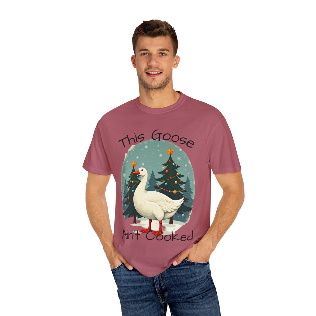 Christmas Goose Unisex T-shirt - Aint Cooked Funny Holiday Christmas Design