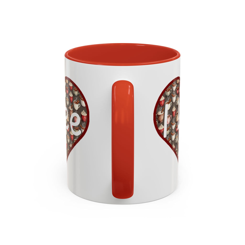 Coffee Mug - Cute Christmas Hearts with I Love Coffee
