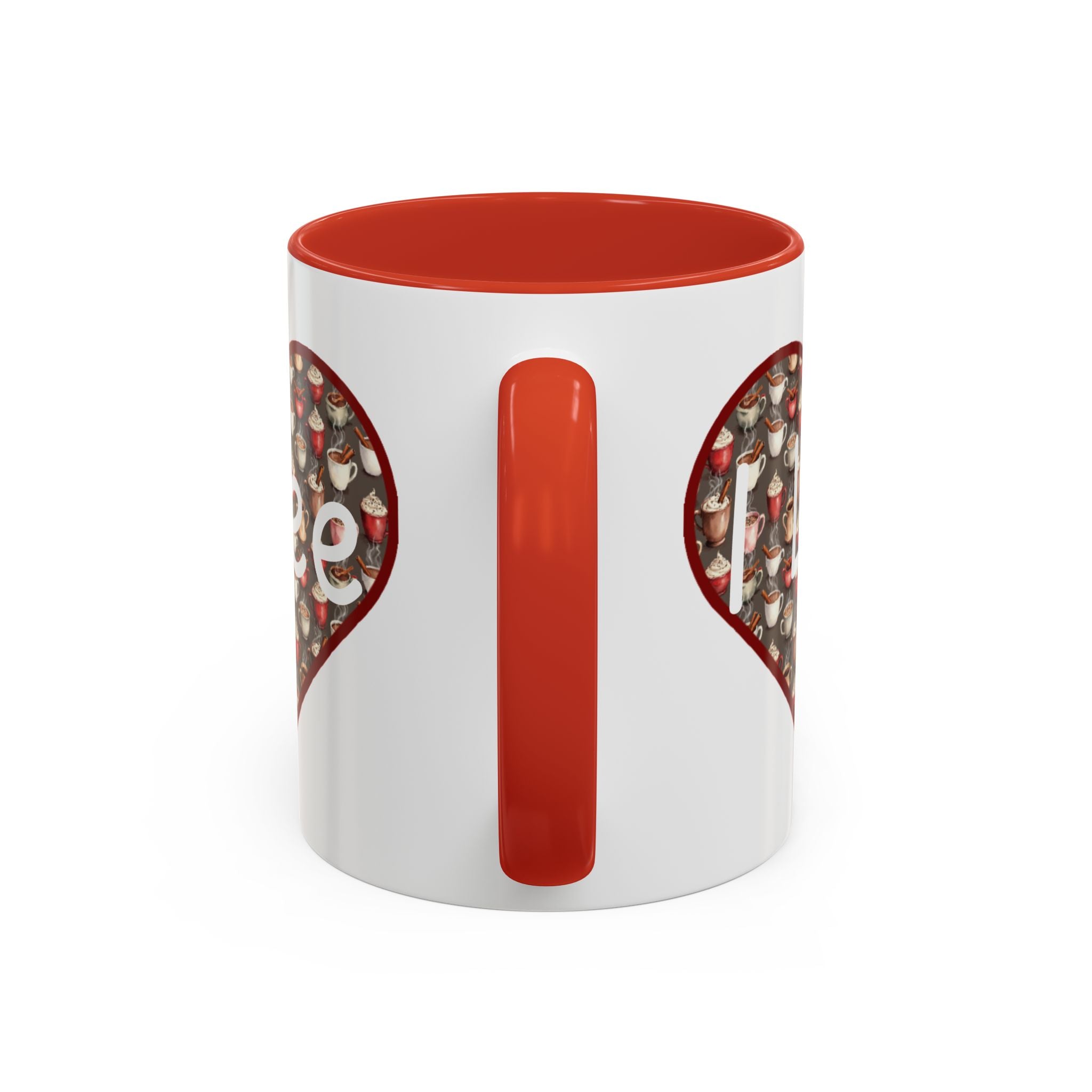 Coffee Mug - Cute Christmas Hearts with I Love Coffee