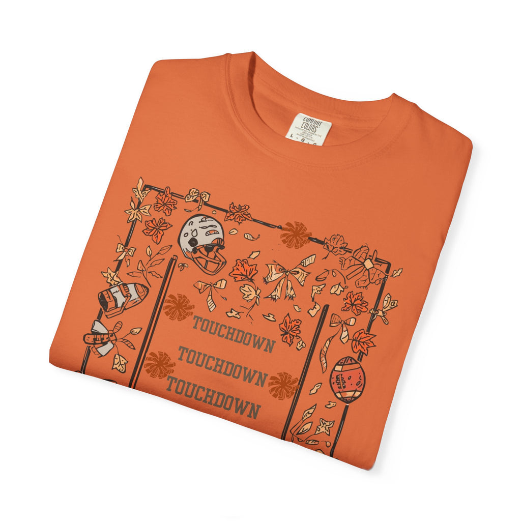 Football Season Graphic Tee, Unisex Garment-Dyed T-Shirt,  Fall Fashion, Holiday Apparel,