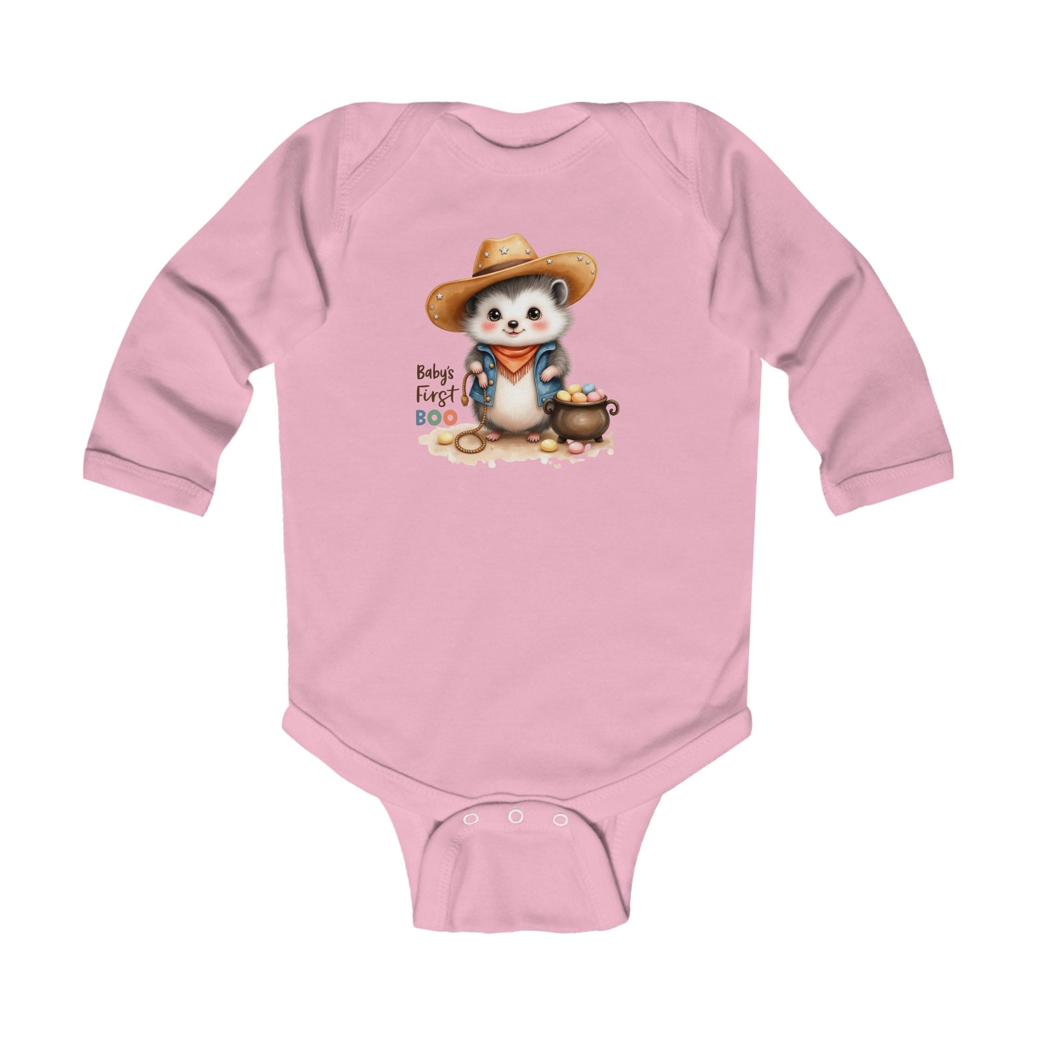 Baby's First Boo Bodysuit, Halloween Infant Bodysuit, Cute Baby Costume, Fall Holiday Gift, Baby Raccoon in Vampire Outfit