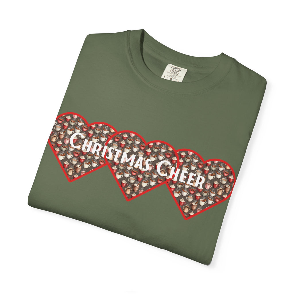 Christmas Cheer Unisex T-shirt with Interlocking Hearts Design