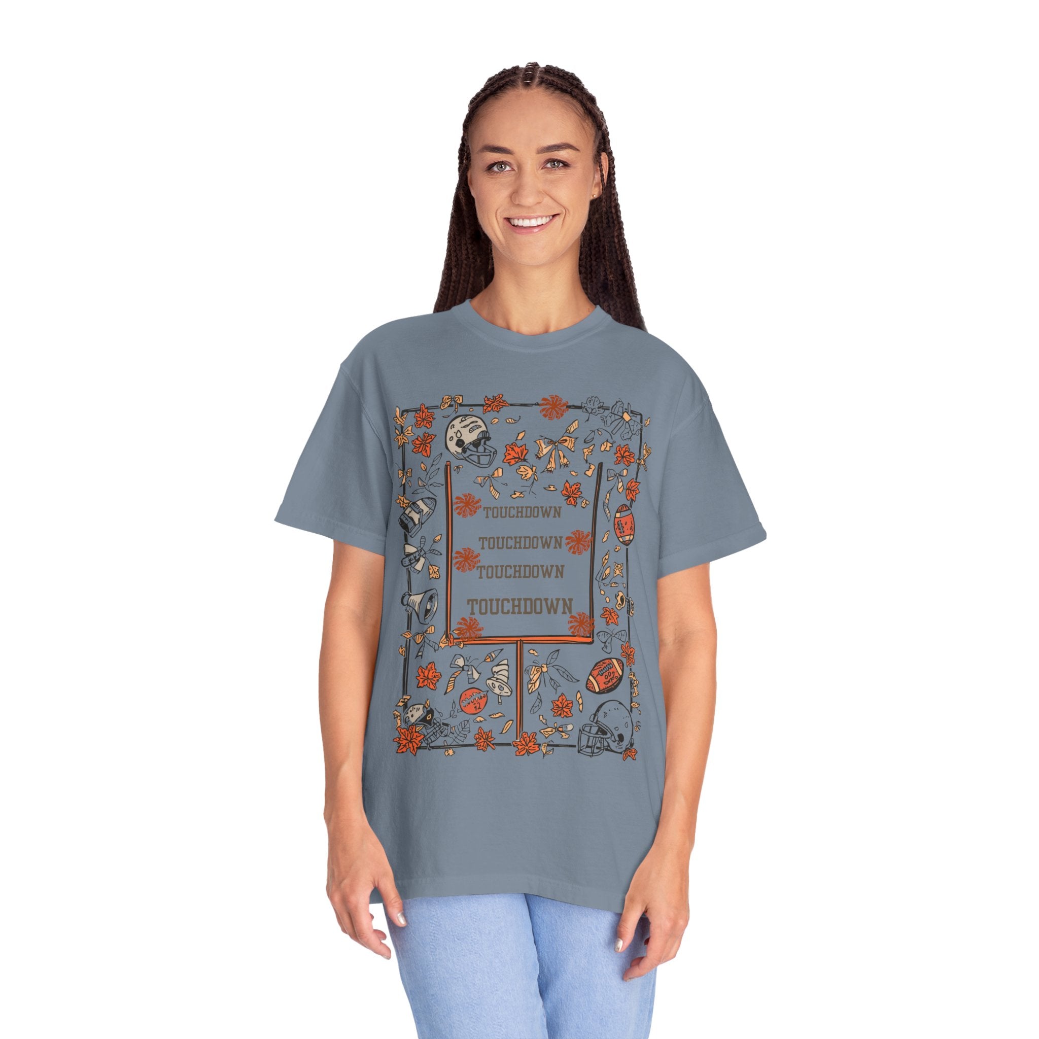 Football Season Graphic Tee, Unisex Garment-Dyed T-Shirt,  Fall Fashion, Holiday Apparel,