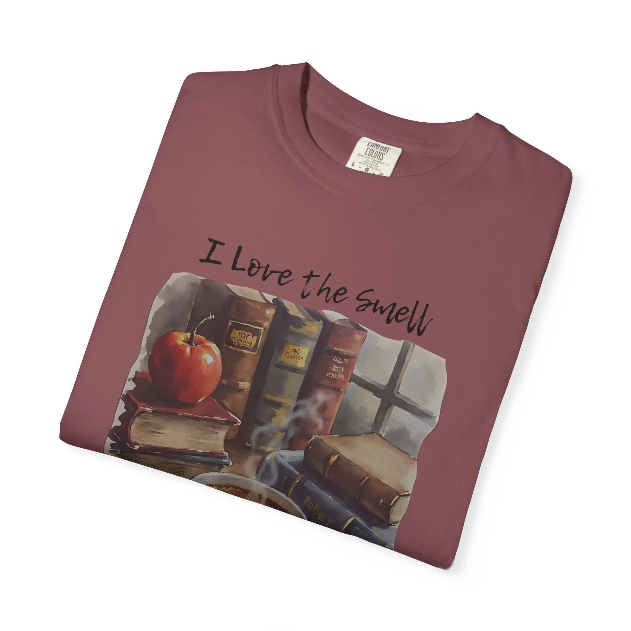 Book Lover T-Shirt - I Love the Smell of Old Books and Coffee