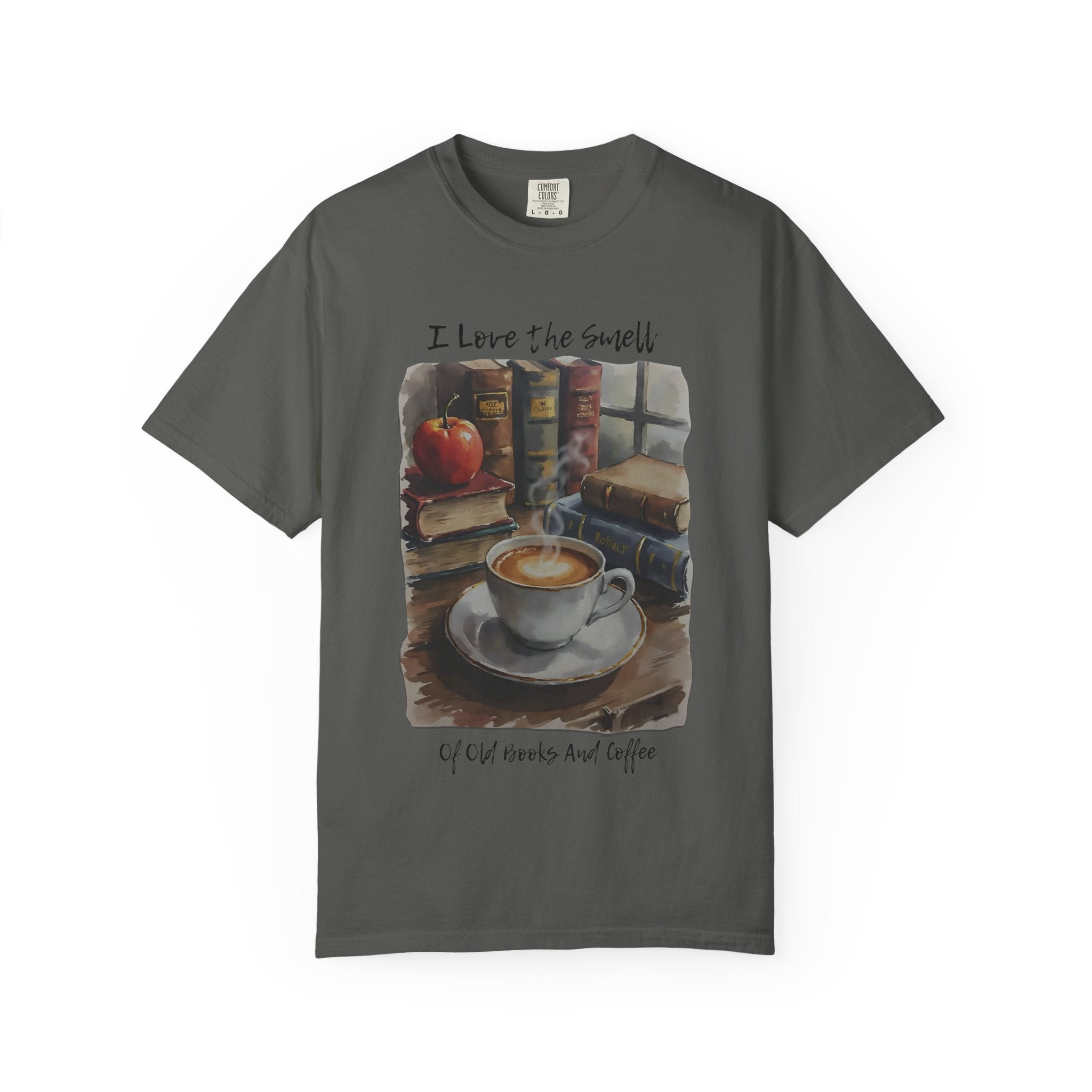 Book Lover T-Shirt - I Love the Smell of Old Books and Coffee