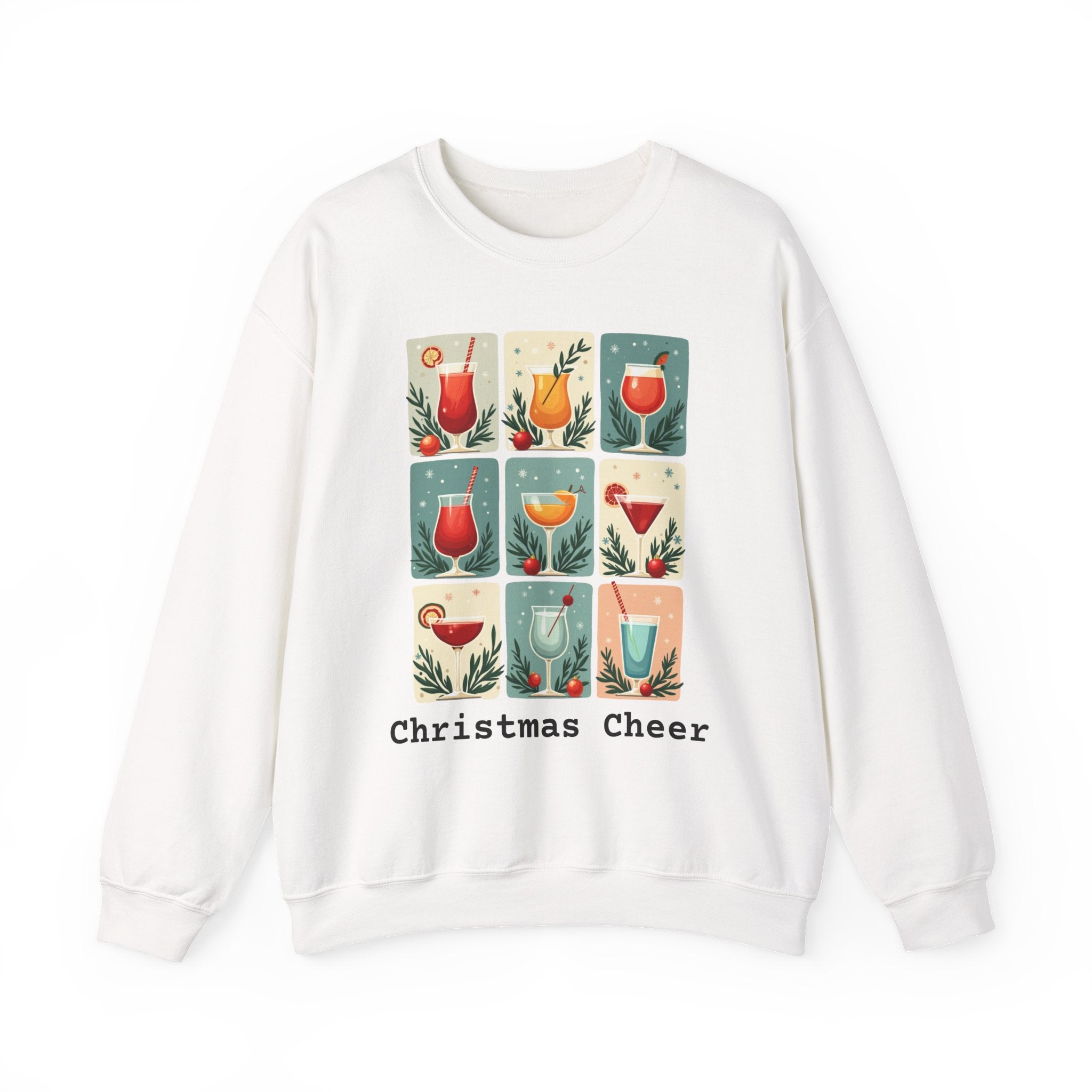 Christmas Cheer Unisex Sweatshirt - Cocktails Mid Century Modern Holiday Apparel