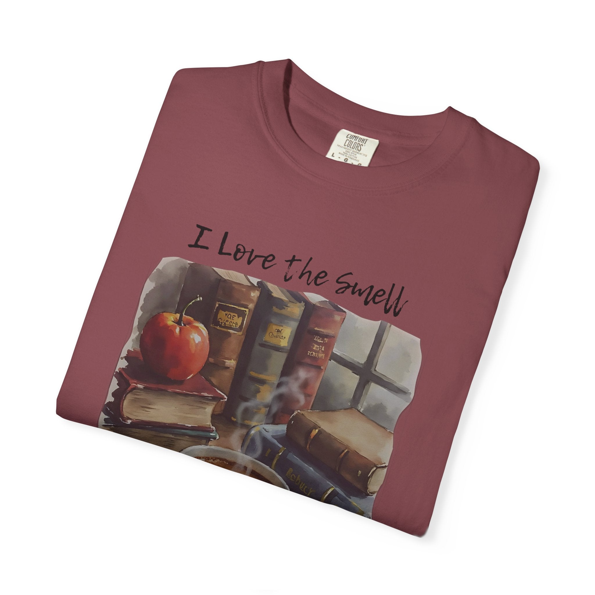 Book Lover T-Shirt - I Love the Smell of Old Books and Coffee