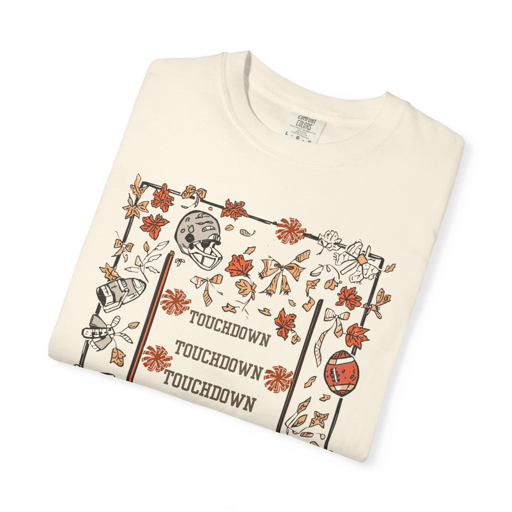 Football Season Graphic Tee, Unisex Garment-Dyed T-Shirt,  Fall Fashion, Holiday Apparel,
