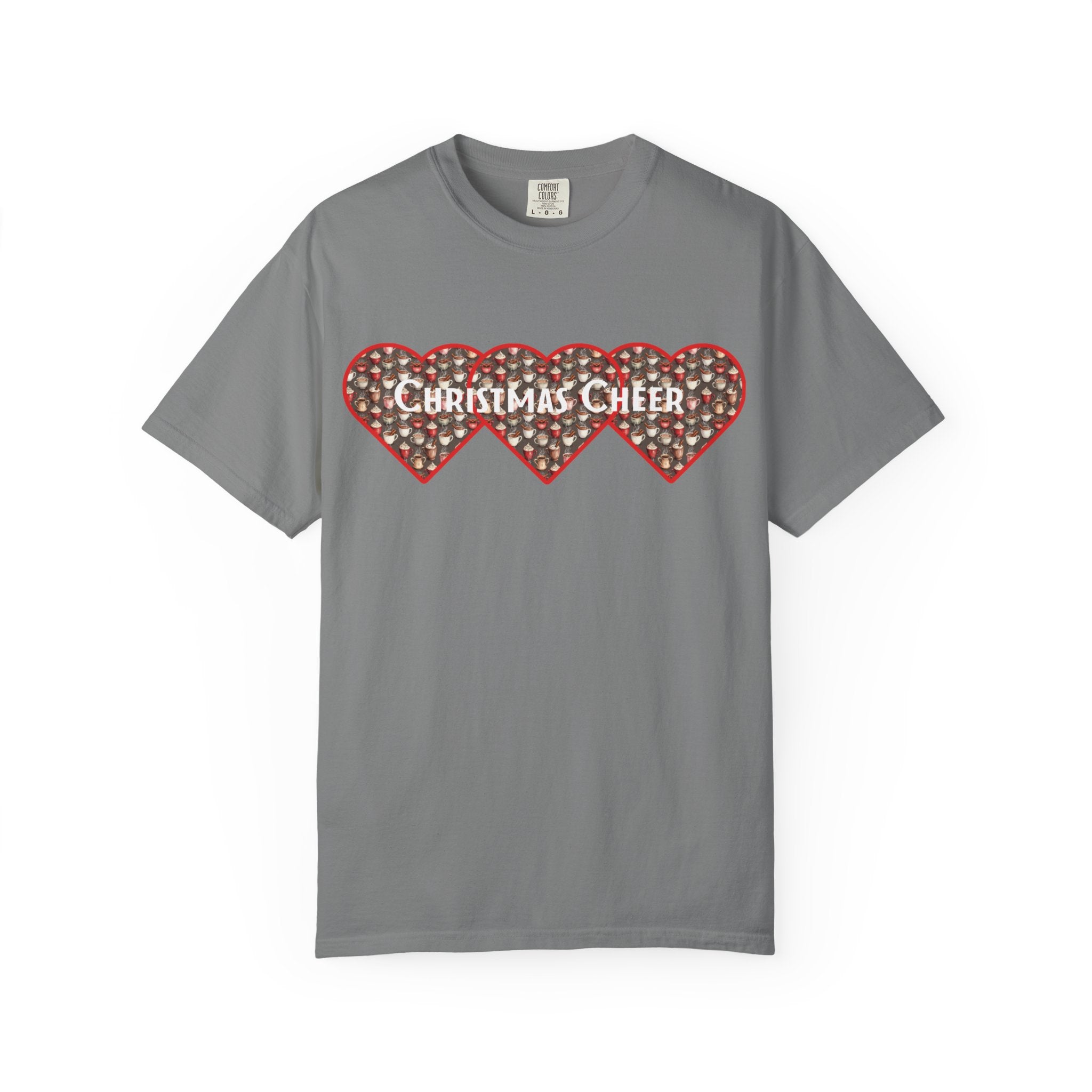 Christmas Cheer Unisex T-shirt with Interlocking Hearts Design