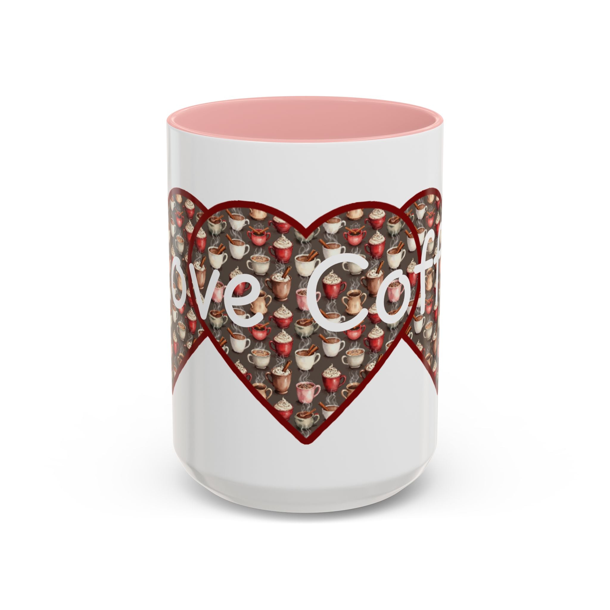 Coffee Mug - Cute Christmas Hearts with I Love Coffee