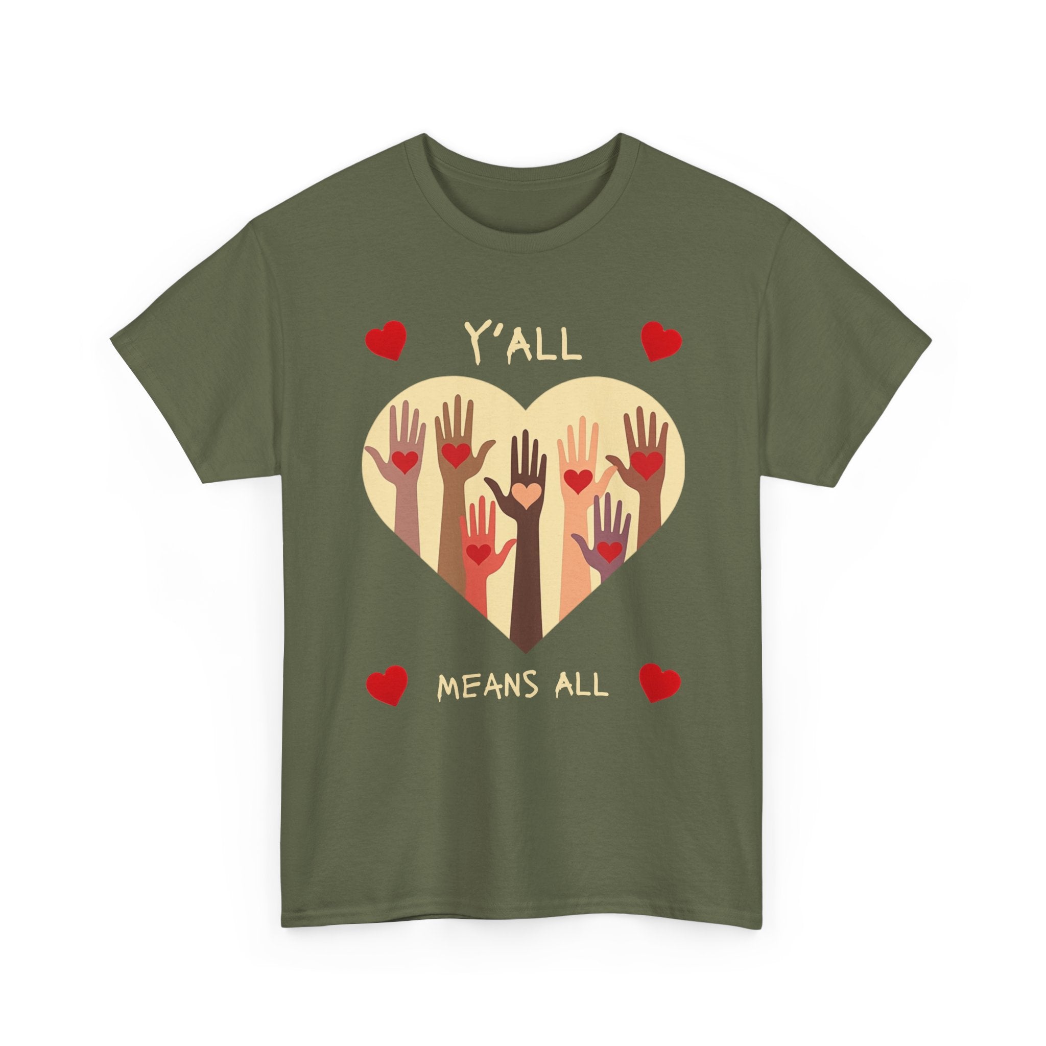 Inclusive Love Unisex Tee - Y'all Means All. Gift for Friends, Equality Apparel, Everyday Casual Wear