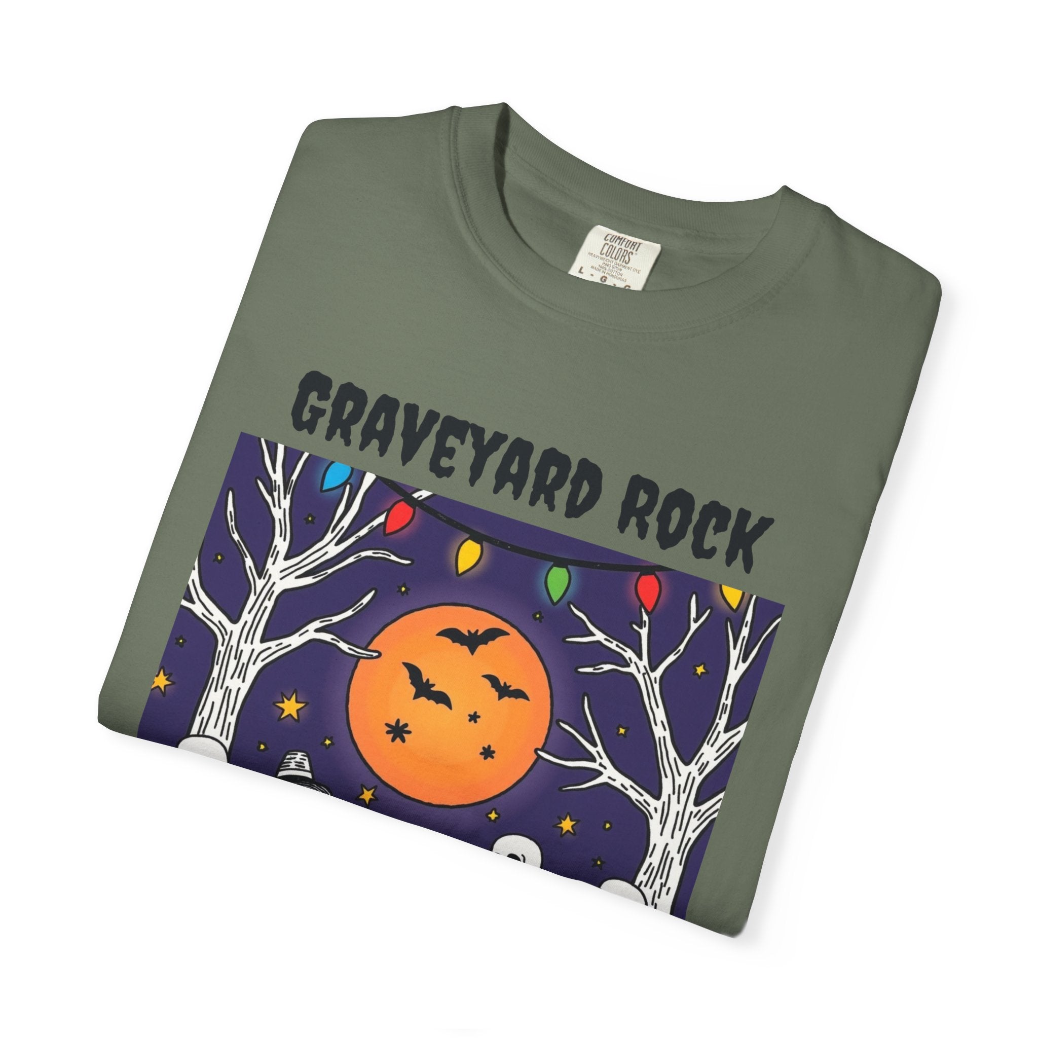 Halloween Graphic Tee, Skeleton Band, Graveyard Rock, Spooky Shirt, Halloween Costume, Fall Fashion, Holiday Apparel