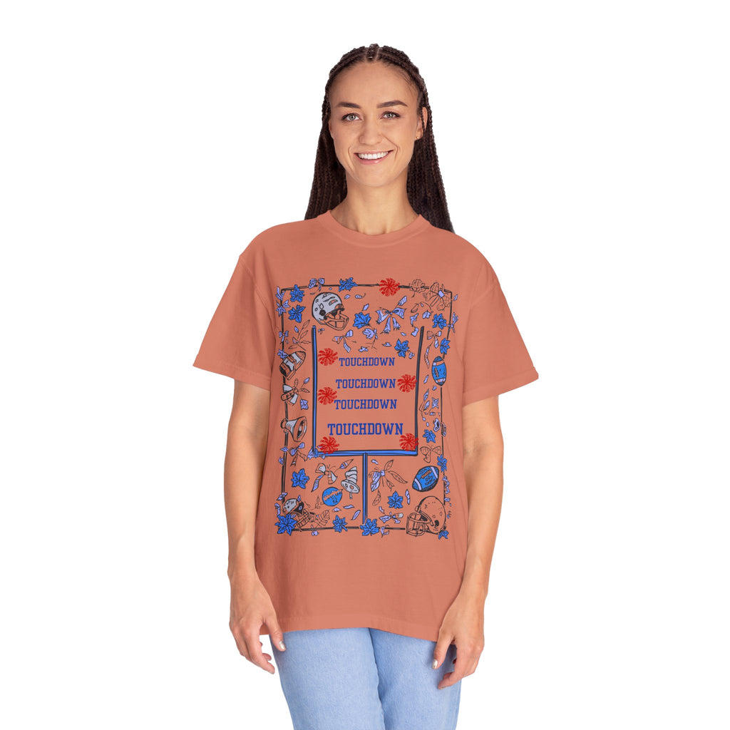 Football Season Graphic Tee, Unisex Garment-Dyed T-Shirt, Fall Fashion, Holiday Apparel,