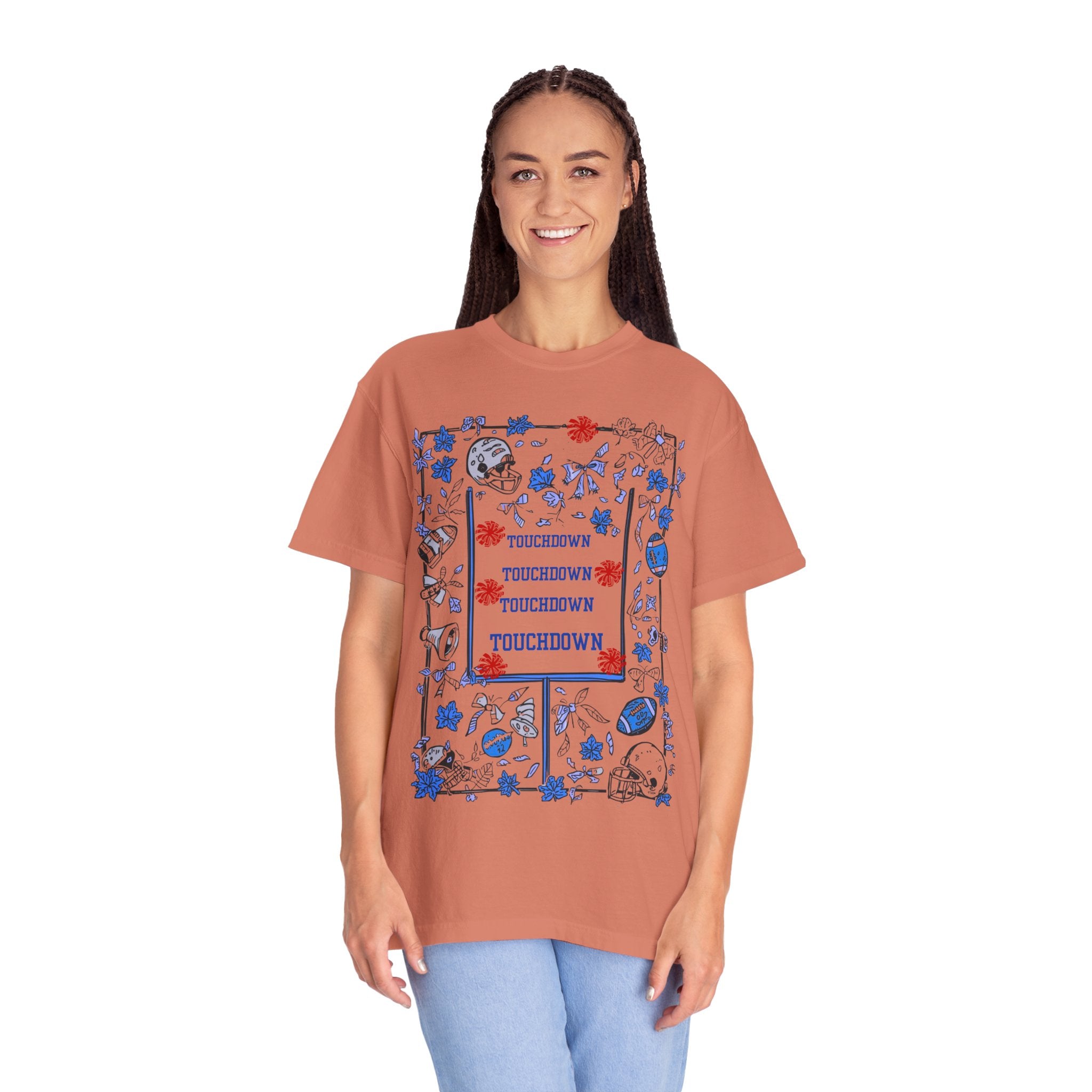 Football Season Graphic Tee, Unisex Garment-Dyed T-Shirt, Fall Fashion, Holiday Apparel,