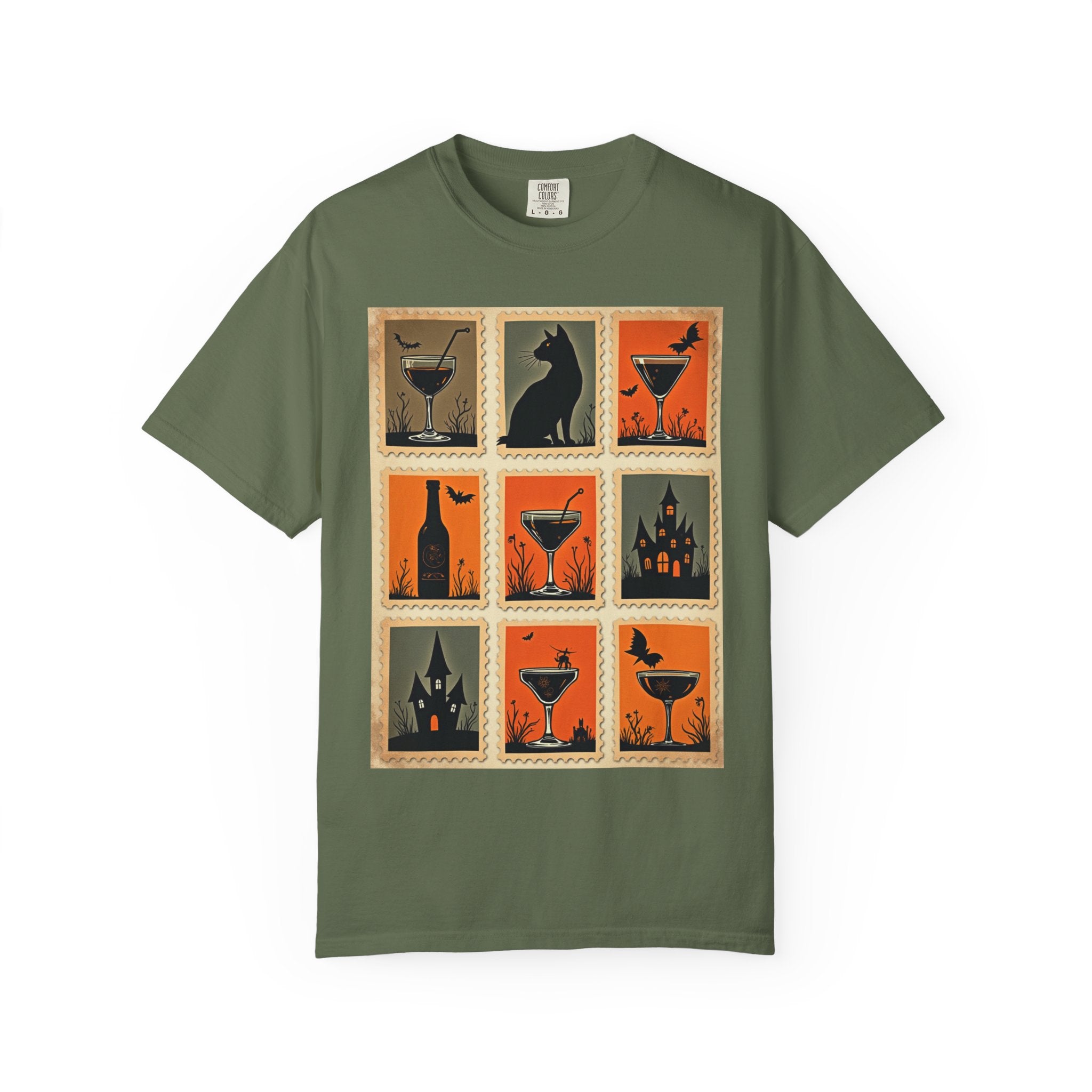 Halloween Cocktails Unisex Garment-Dyed T-shirt
