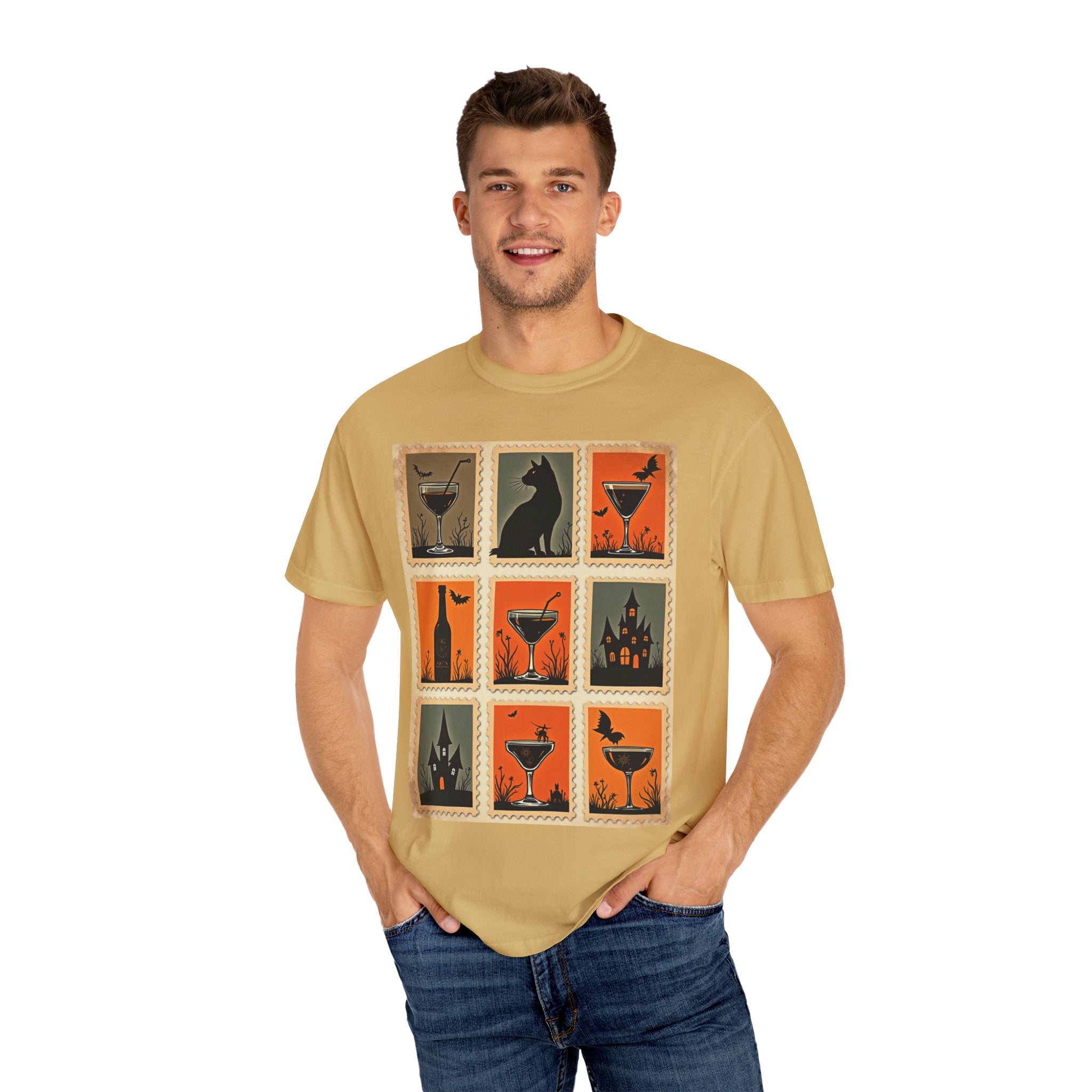 Halloween Cocktails Unisex Garment-Dyed T-shirt