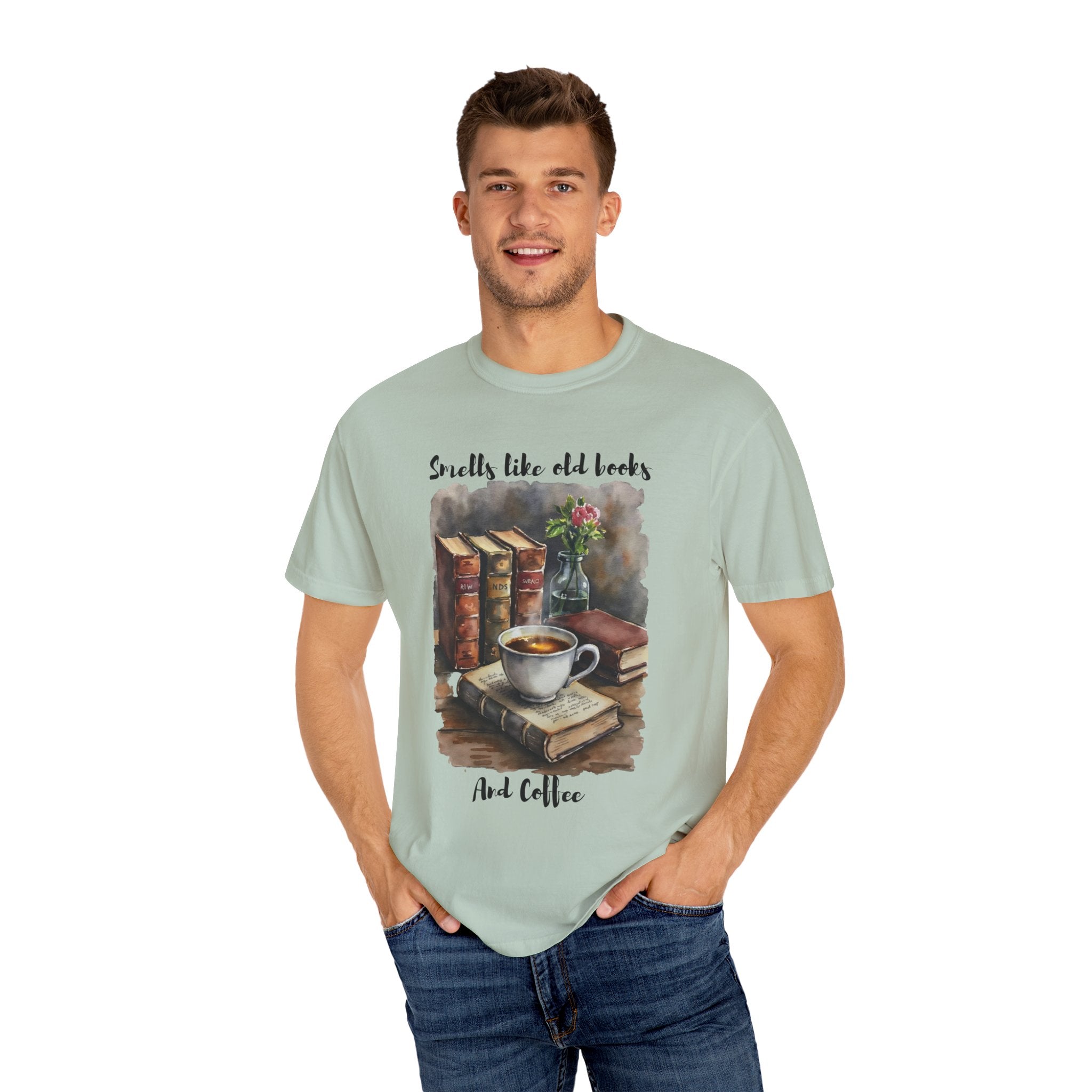 Bookworm Vibes Unisex T-shirt - Smells Like old books and coffee