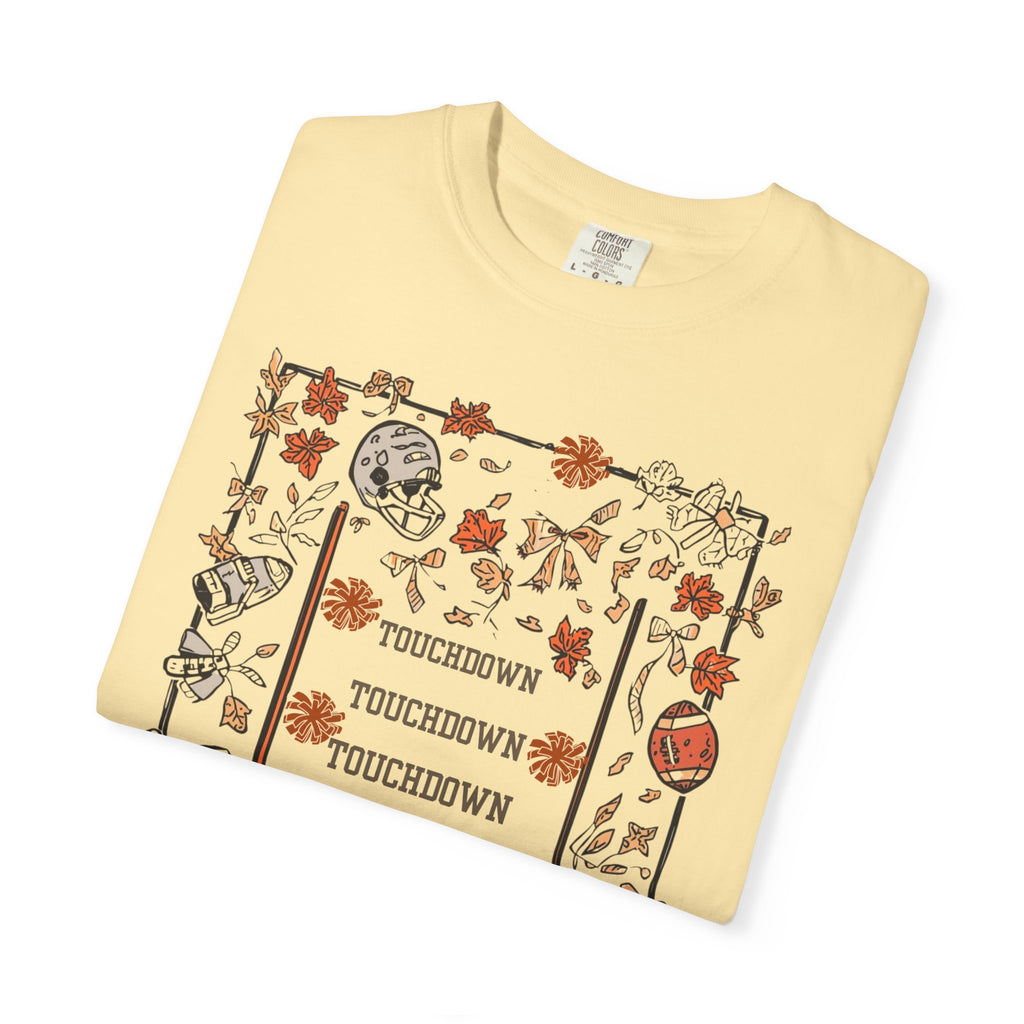 Football Season Graphic Tee, Unisex Garment-Dyed T-Shirt,  Fall Fashion, Holiday Apparel,