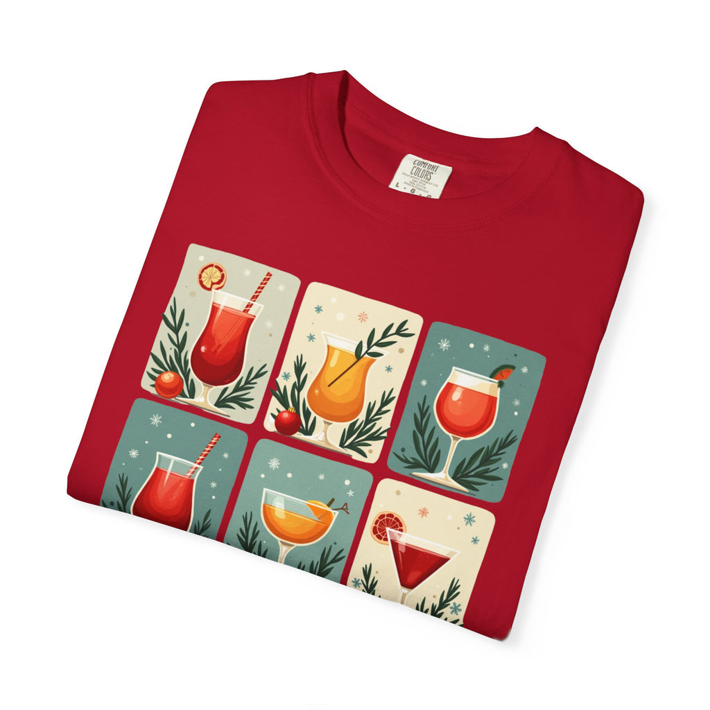 Mid Century Modern Christmas Cheer Unisex T-shirt - Cocktails