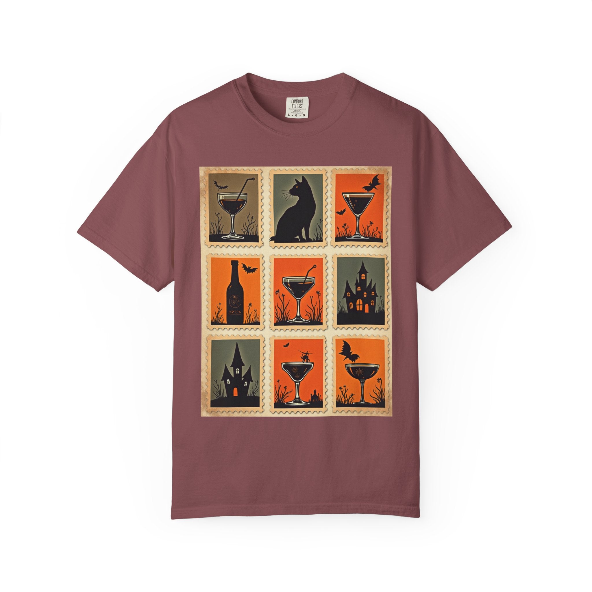 Halloween Cocktails Unisex Garment-Dyed T-shirt