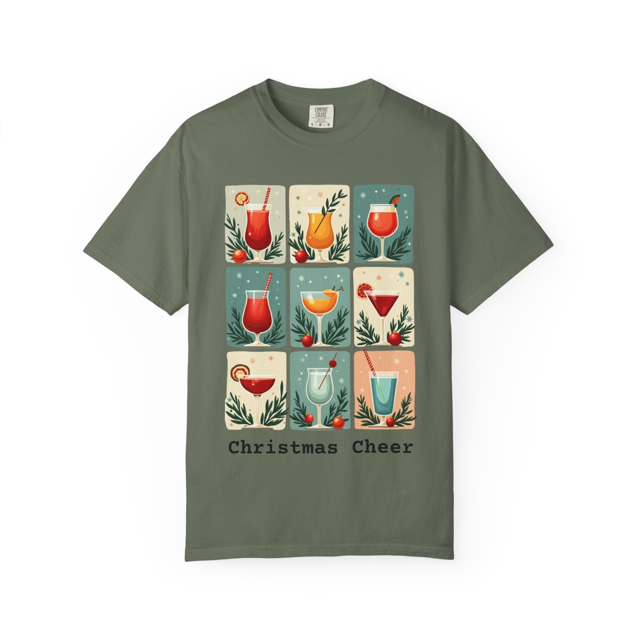 Mid Century Modern Christmas Cheer Unisex T-shirt - Cocktails