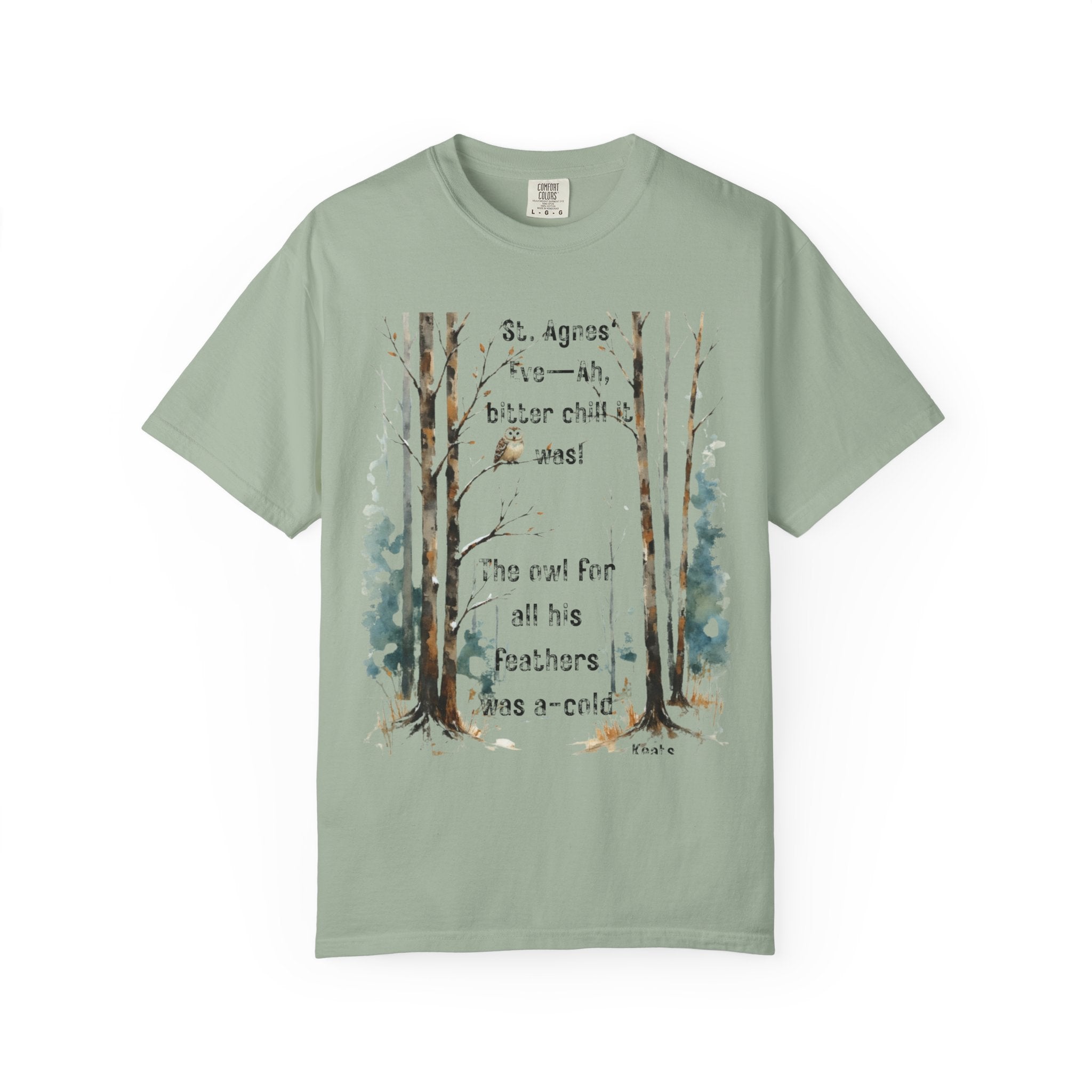 Keats St Agnes Eve Owl Winter Woods Watercolor Style