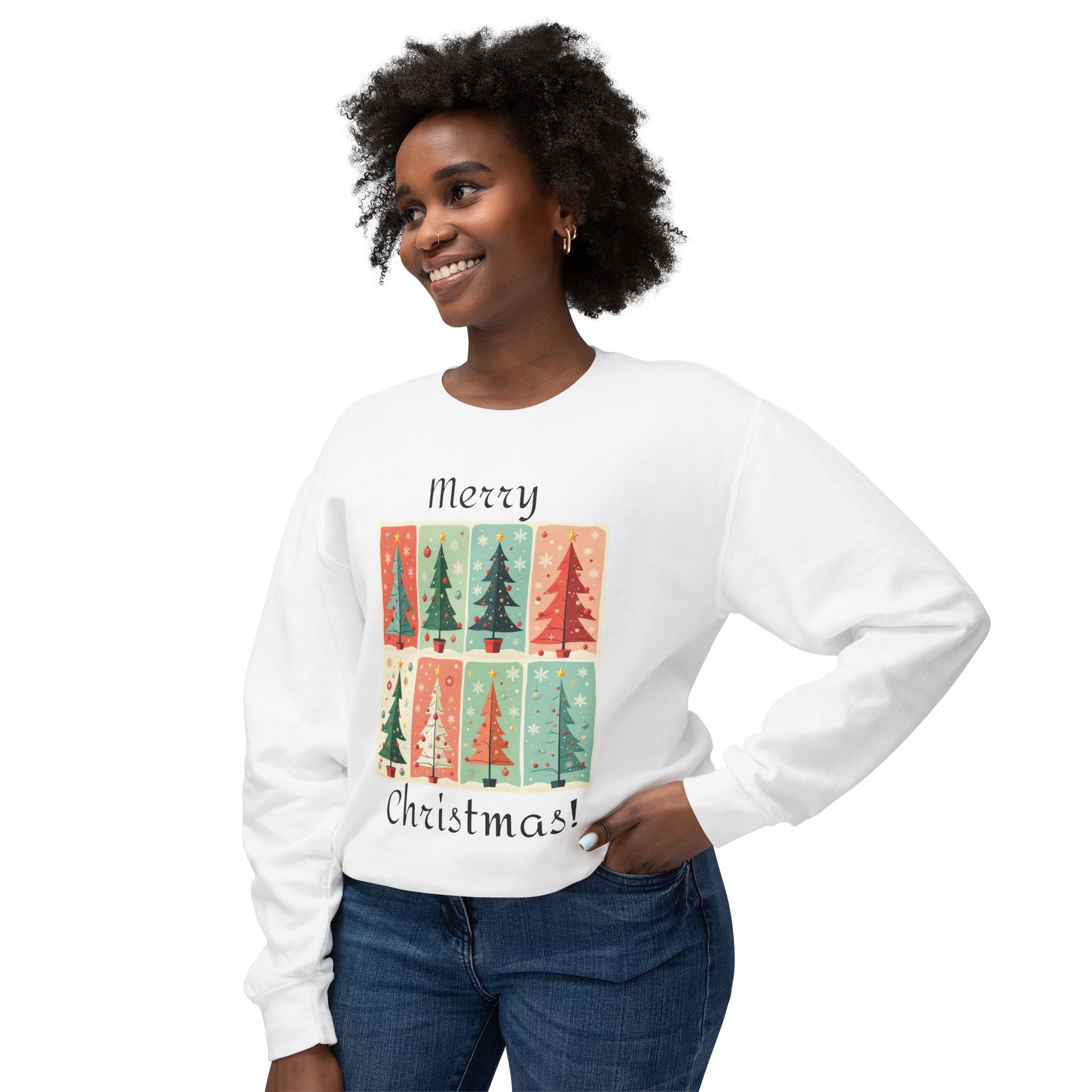 Folded Paper Christmas Trees Sweatshirt