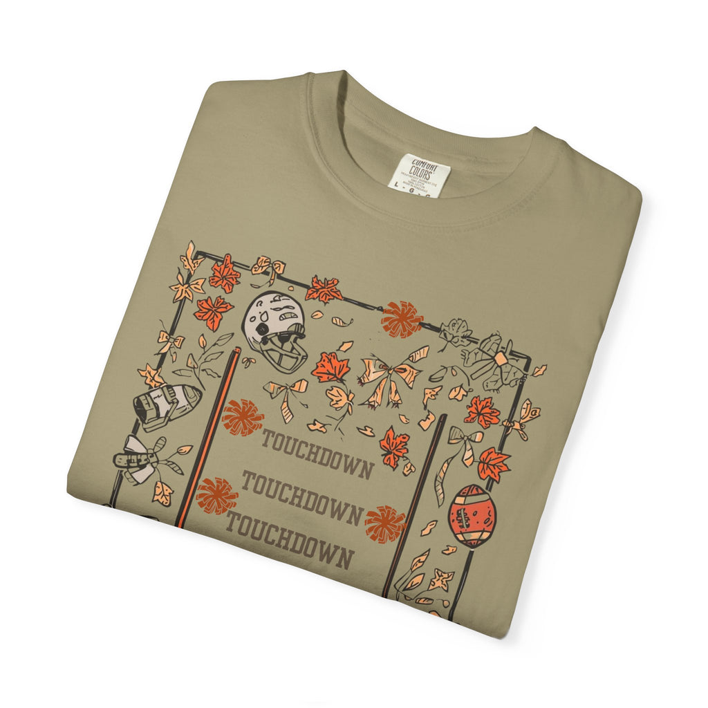 Football Season Graphic Tee, Unisex Garment-Dyed T-Shirt,  Fall Fashion, Holiday Apparel,
